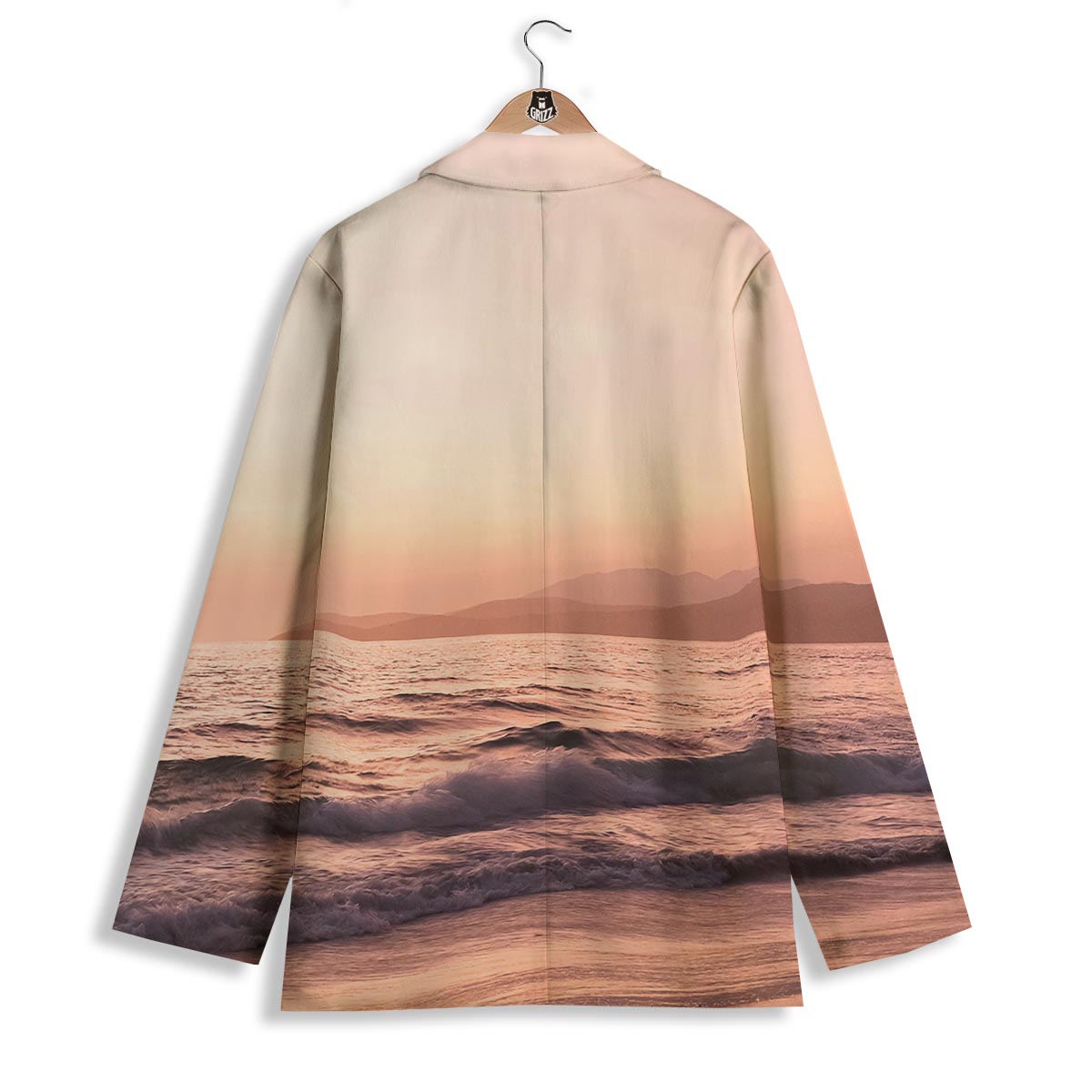 Wave Sunrise Print Women's Blazer-grizzshop