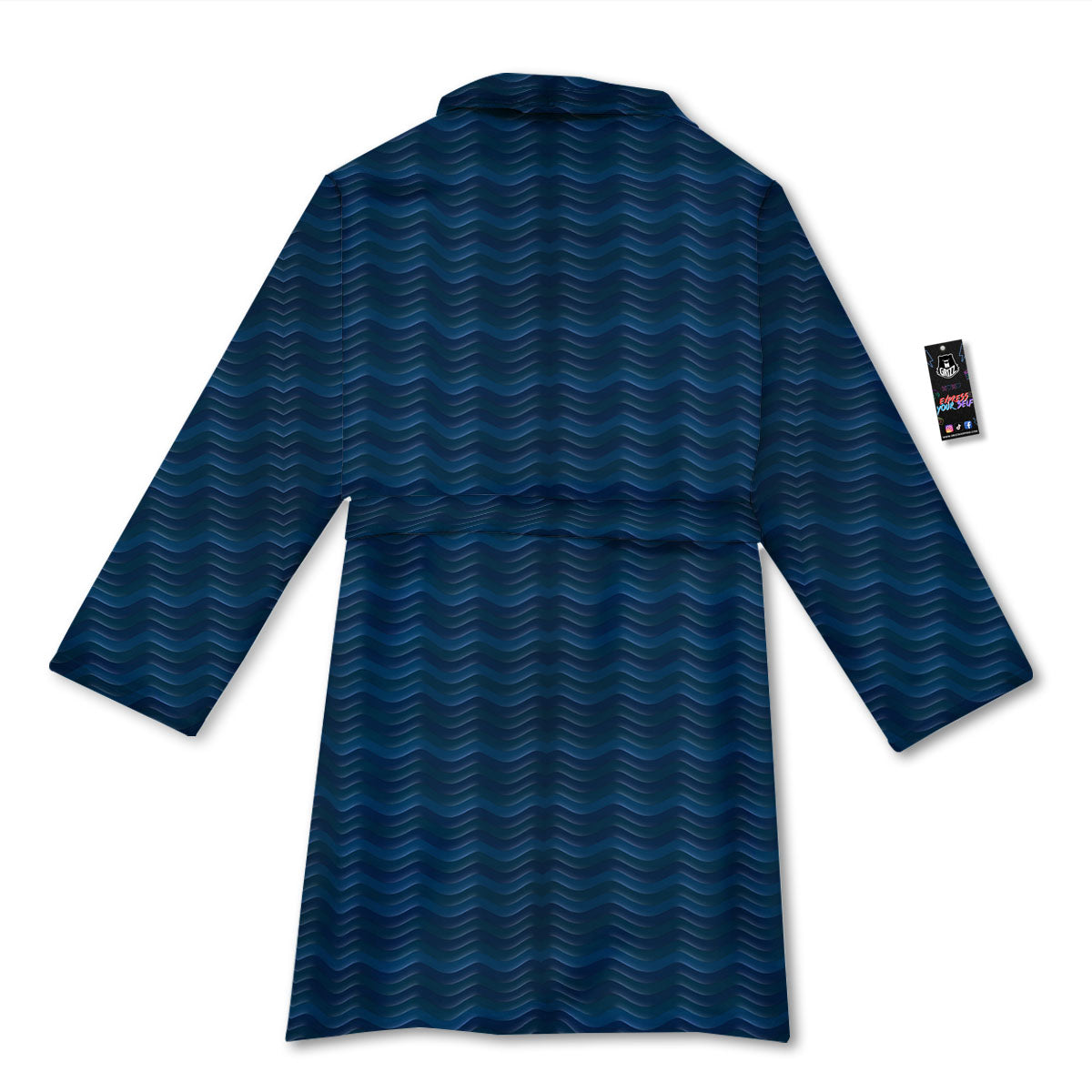 Wave Surfing Deep Sea Print Pattern Bathrobe-grizzshop