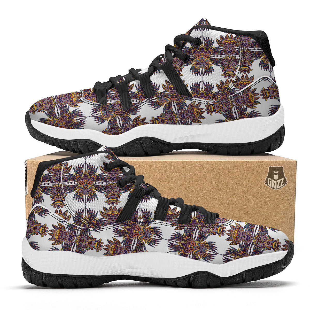 Wave Surfing Deep Sea Print Pattern Black Bball Shoes-grizzshop