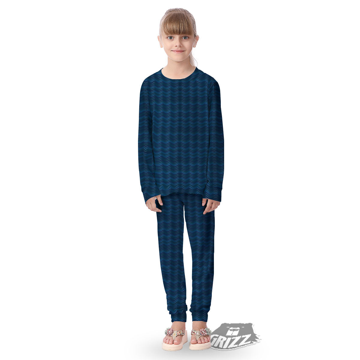 Wave Surfing Deep Sea Print Pattern Kid's Pajamas-grizzshop