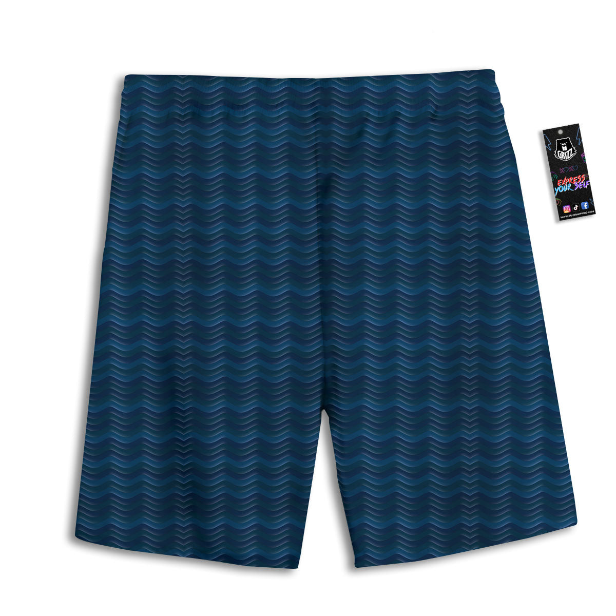 White Green Jungle Houndstooth Print Men's Athletic Shorts