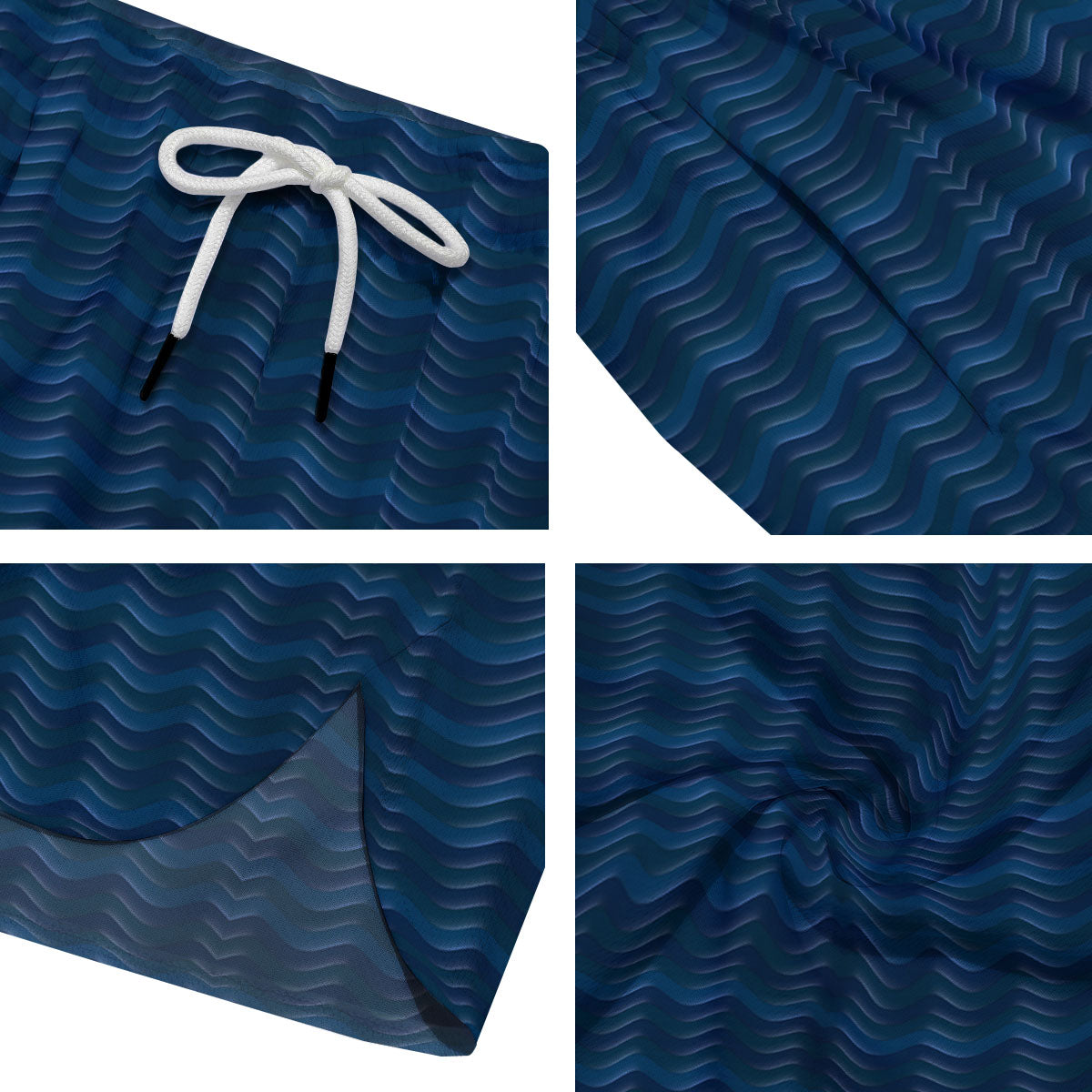 Wave Surfing Deep Sea Print Pattern Men's Running Shorts-grizzshop