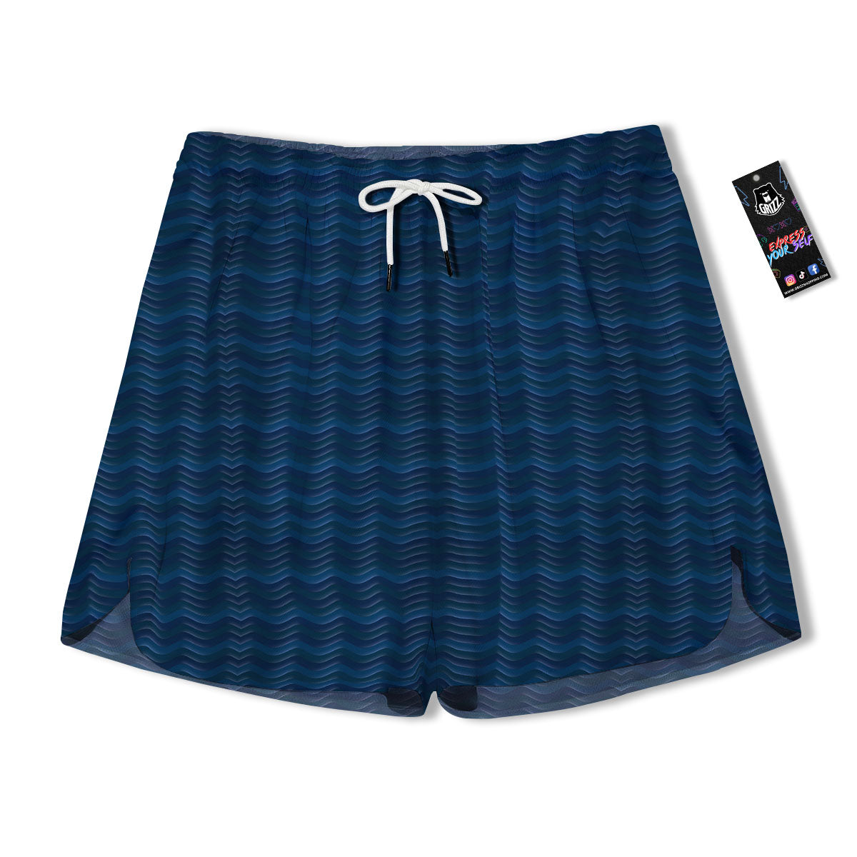 Wave Surfing Deep Sea Print Pattern Men's Running Shorts-grizzshop