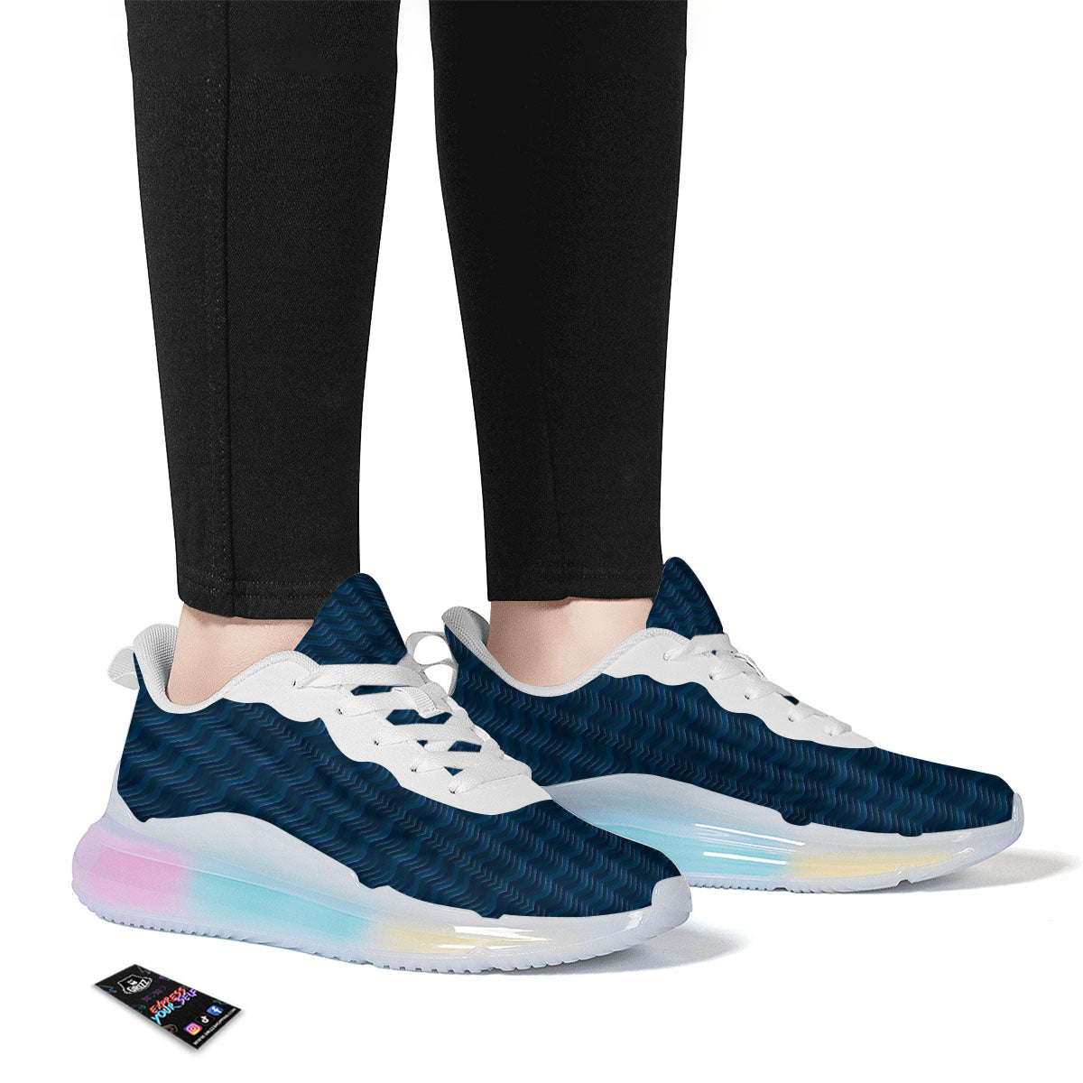 Wave Surfing Deep Sea Print Pattern Running Sneakers-grizzshop