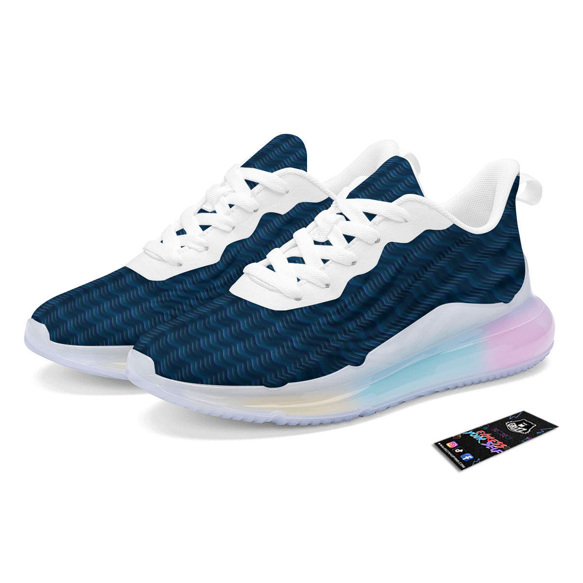 Wave Surfing Deep Sea Print Pattern Running Sneakers-grizzshop