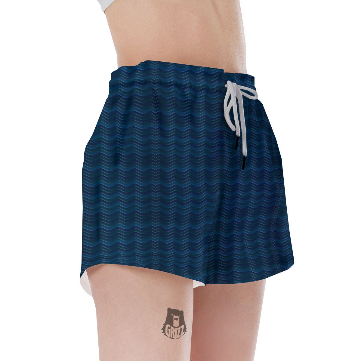 Wave Surfing Deep Sea Print Pattern Women's Shorts-grizzshop
