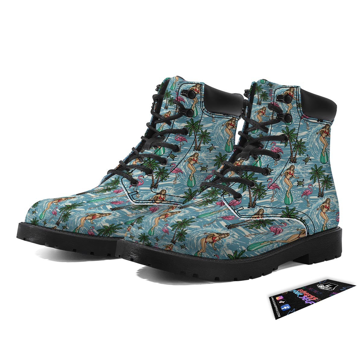 Wave Surfing Print Pattern Boots-grizzshop