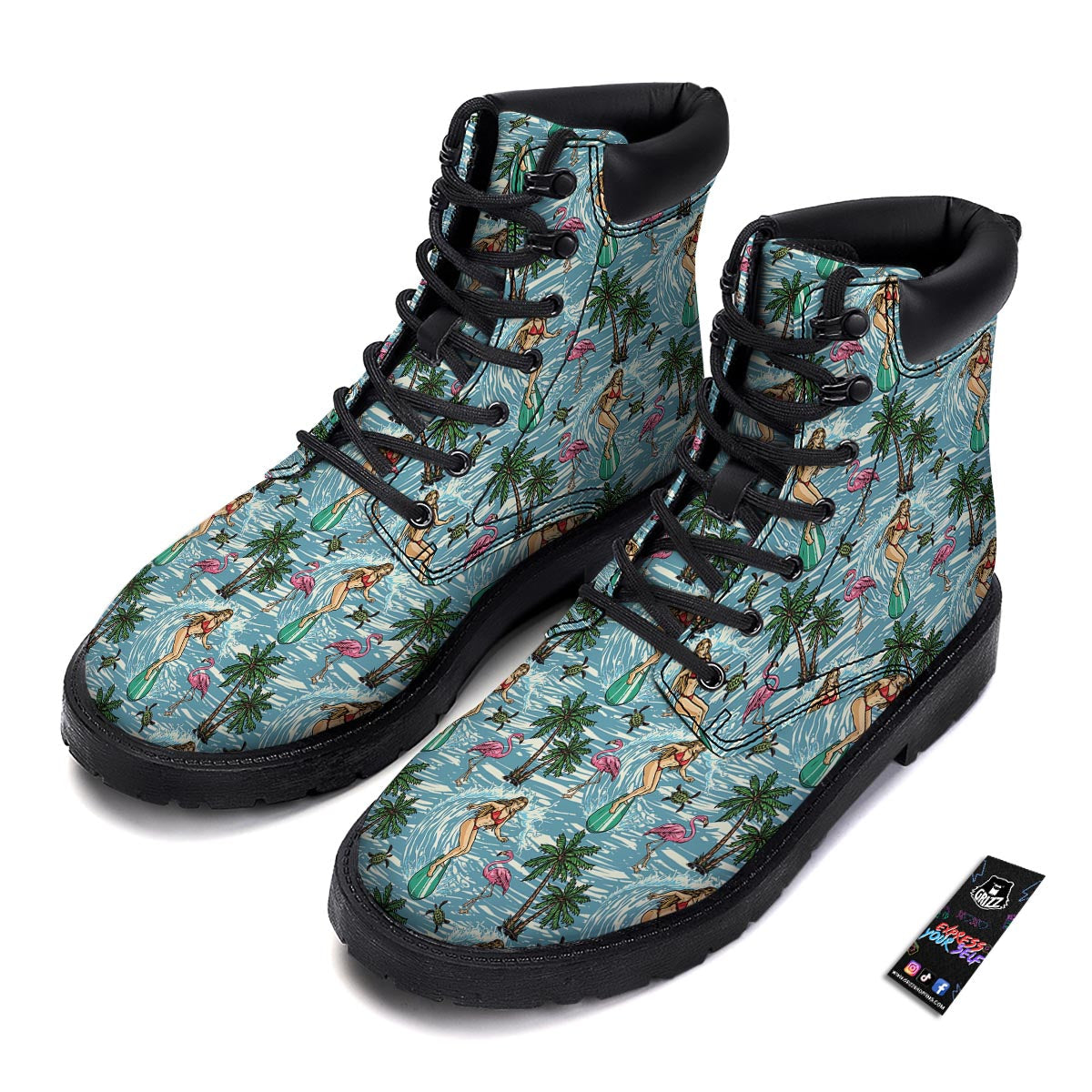 Wave Surfing Print Pattern Boots-grizzshop