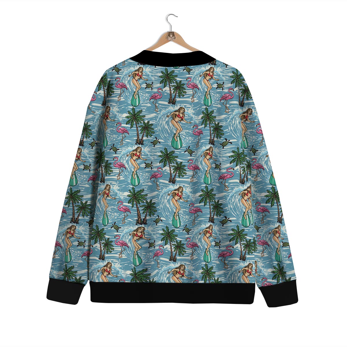 Wave Surfing Print Pattern Cardigan-grizzshop