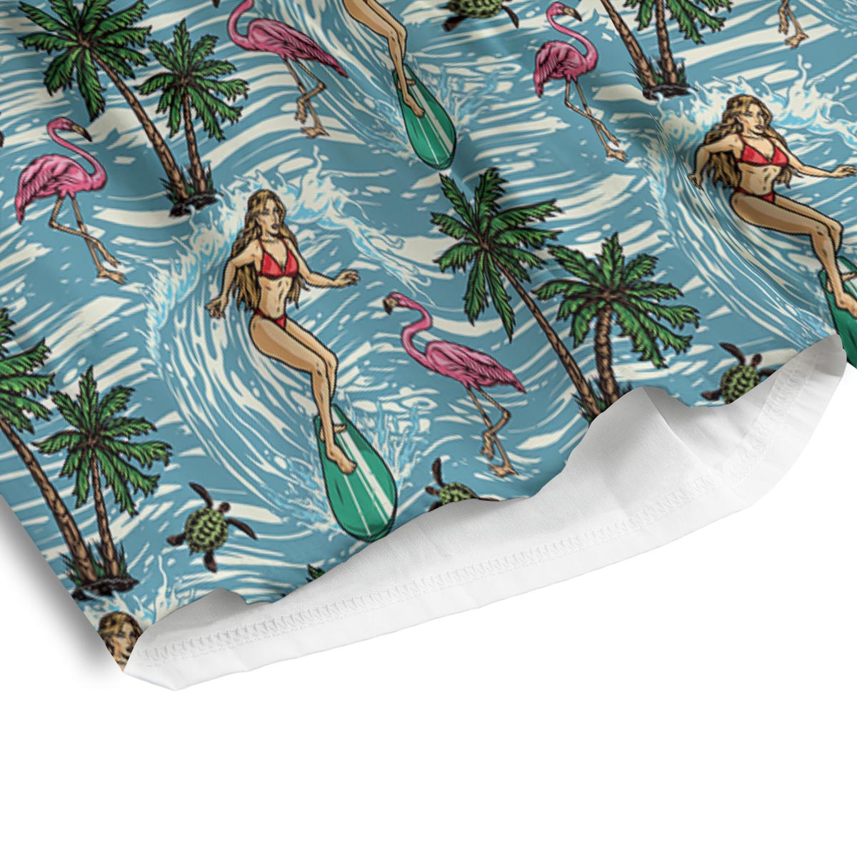 Wave Surfing Print Pattern Men's Athletic Shorts