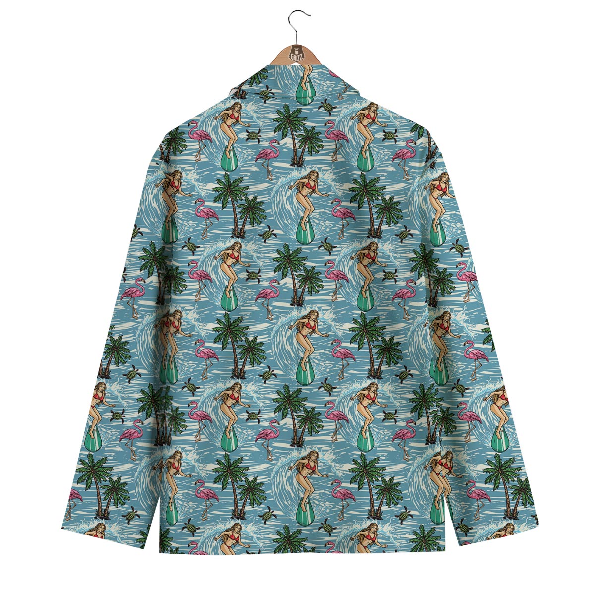 Wave Surfing Print Pattern Men's Blazer-grizzshop