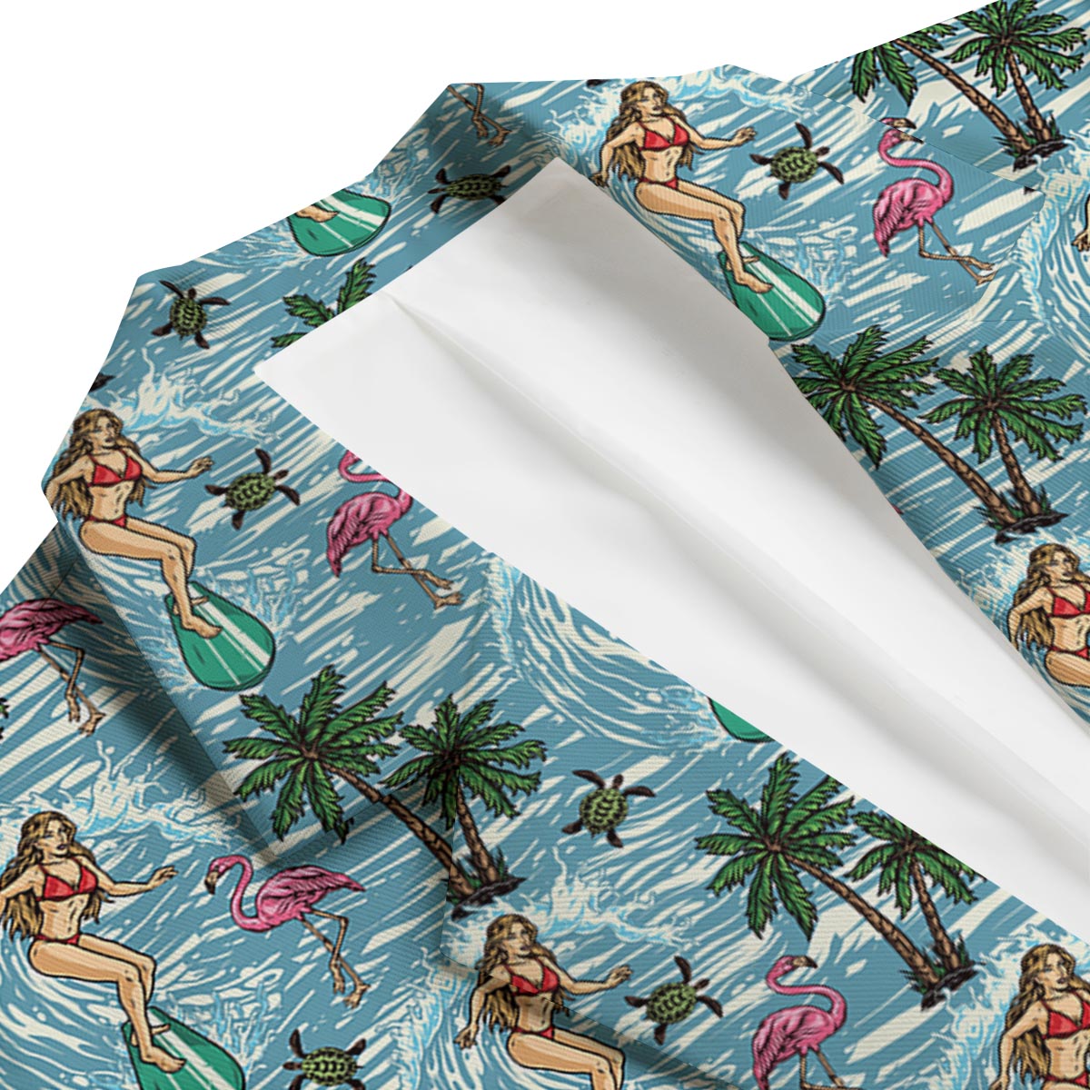 Wave Surfing Print Pattern Men's Blazer-grizzshop