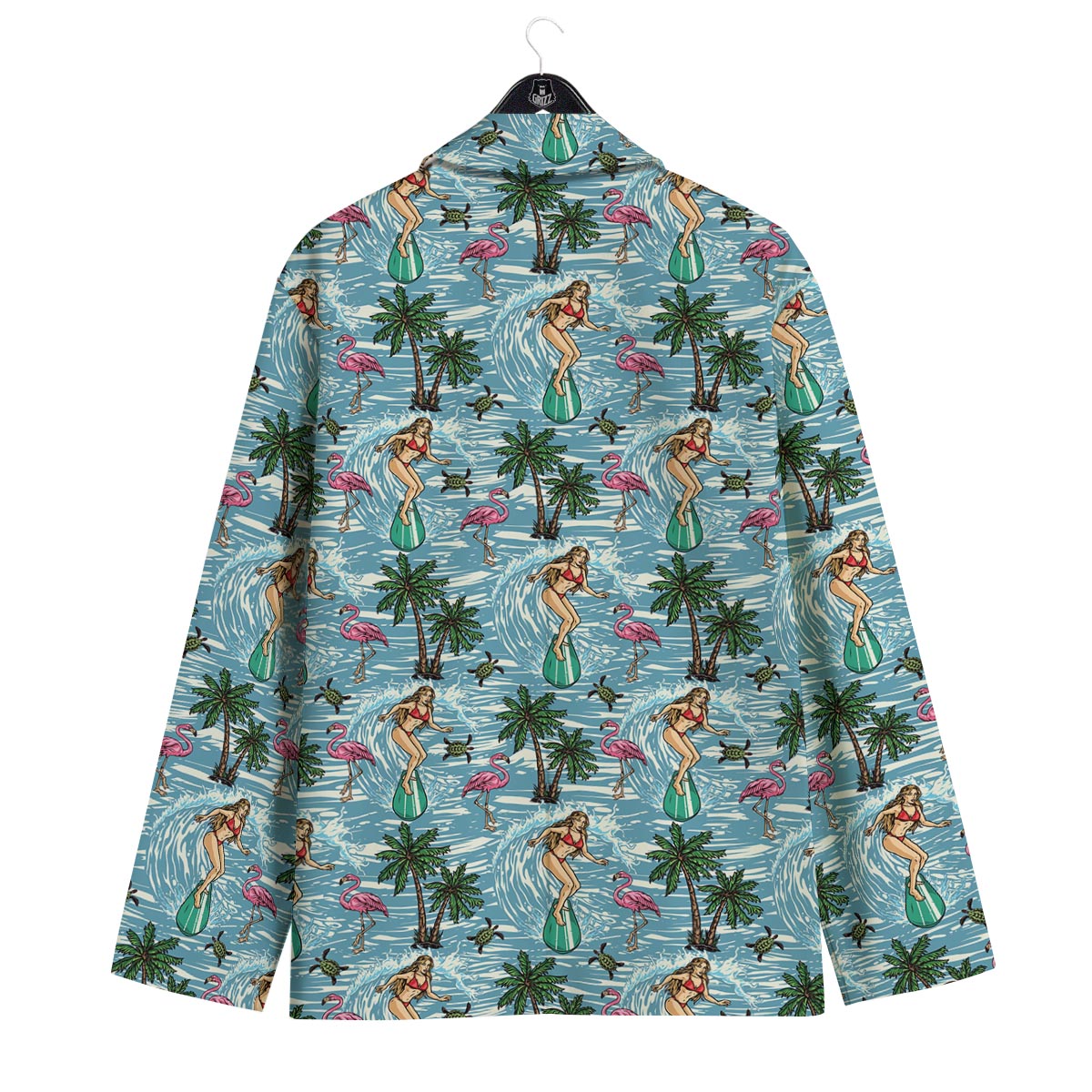 Wave Surfing Print Pattern Men's Sport Coat-grizzshop