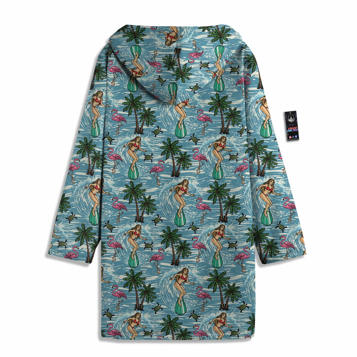Wave Surfing Print Pattern Men's Windbreaker Jacket-grizzshop