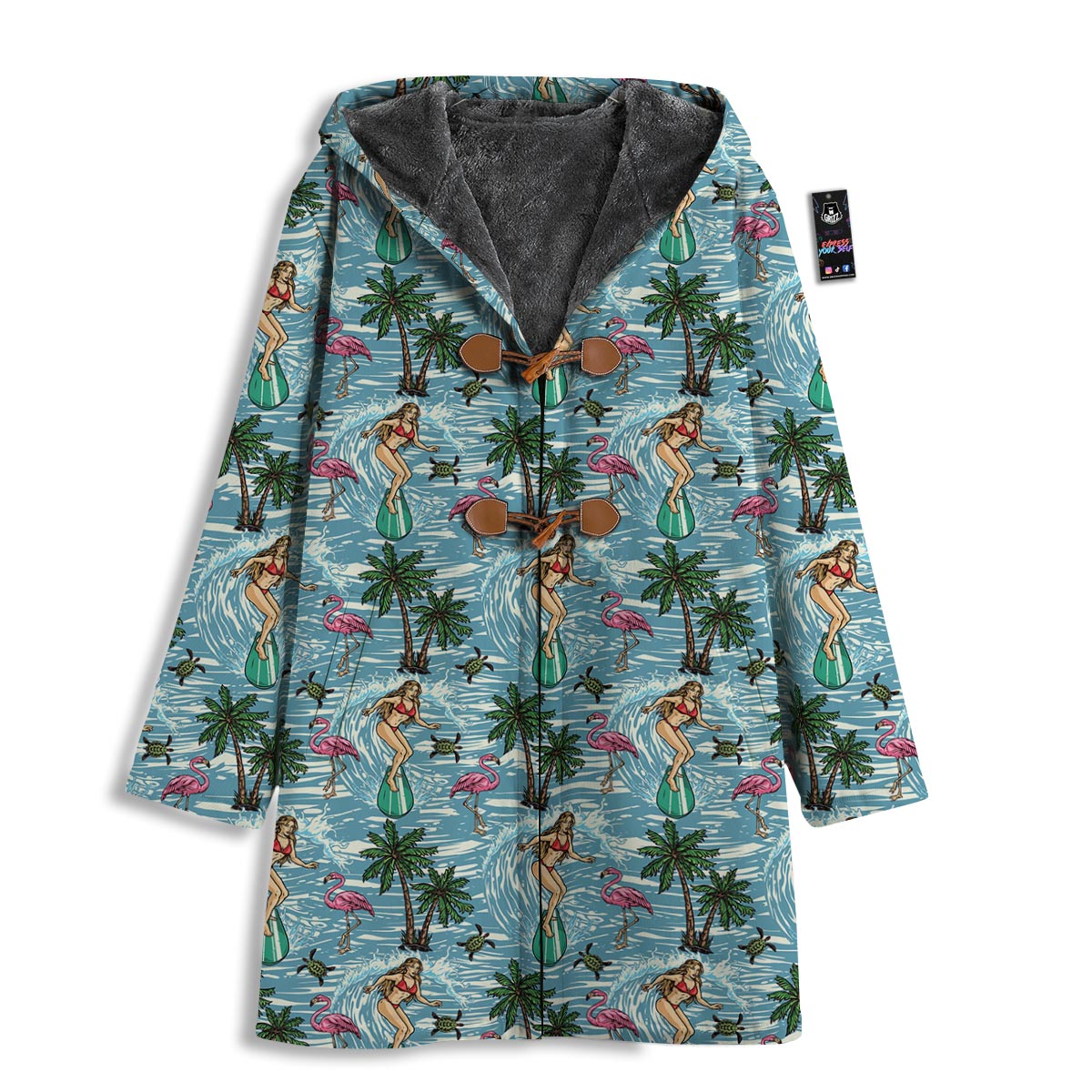 Wave Surfing Print Pattern Men's Windbreaker Jacket-grizzshop