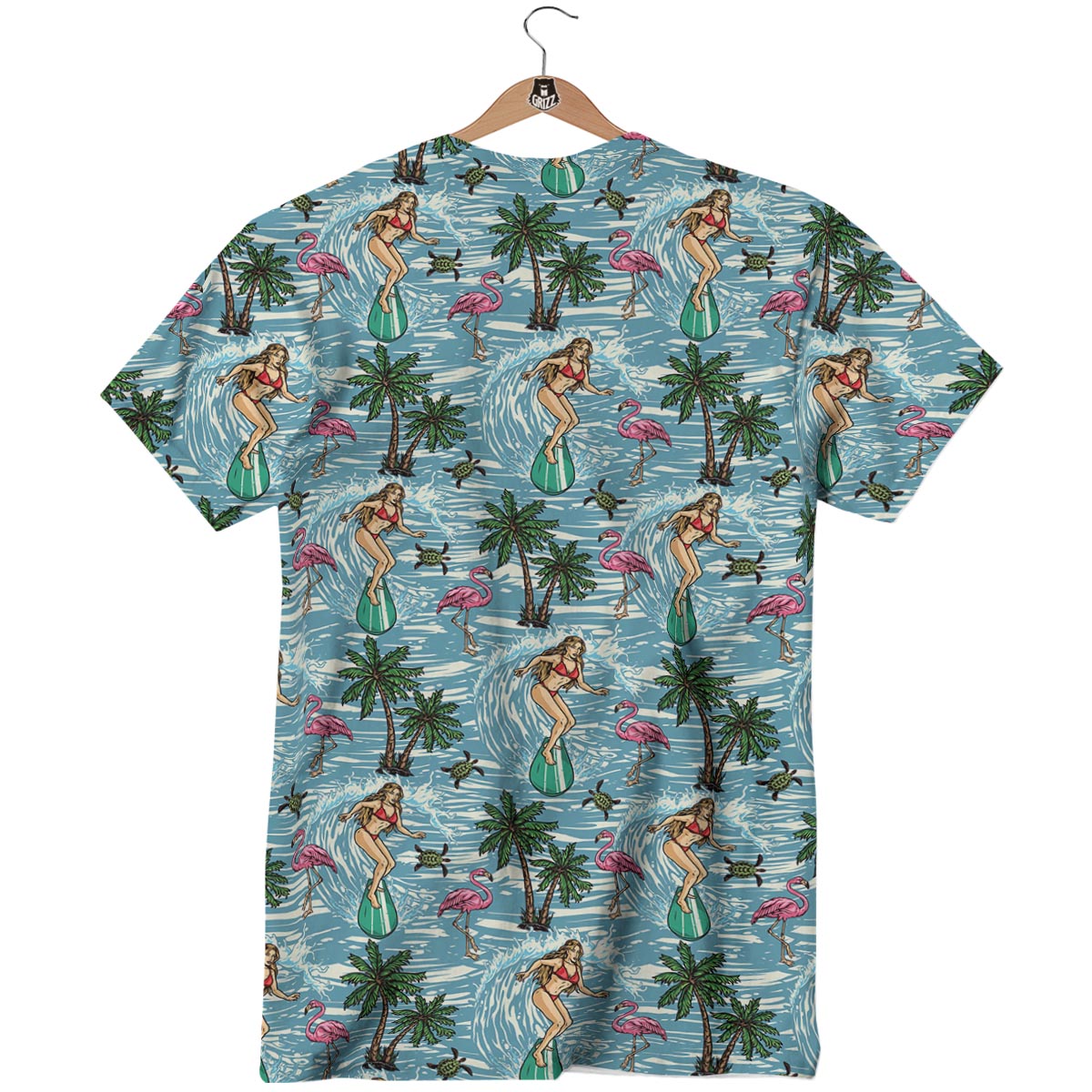 Wave Surfing Print Pattern T-Shirt-grizzshop