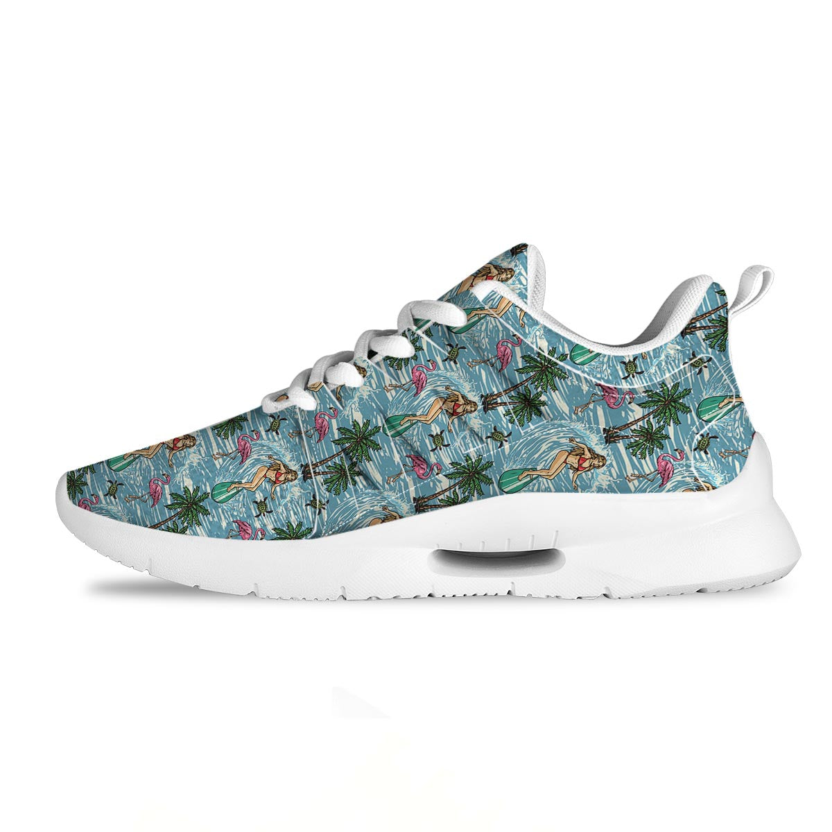 Wave Surfing Print Pattern Tennis Shoes-grizzshop