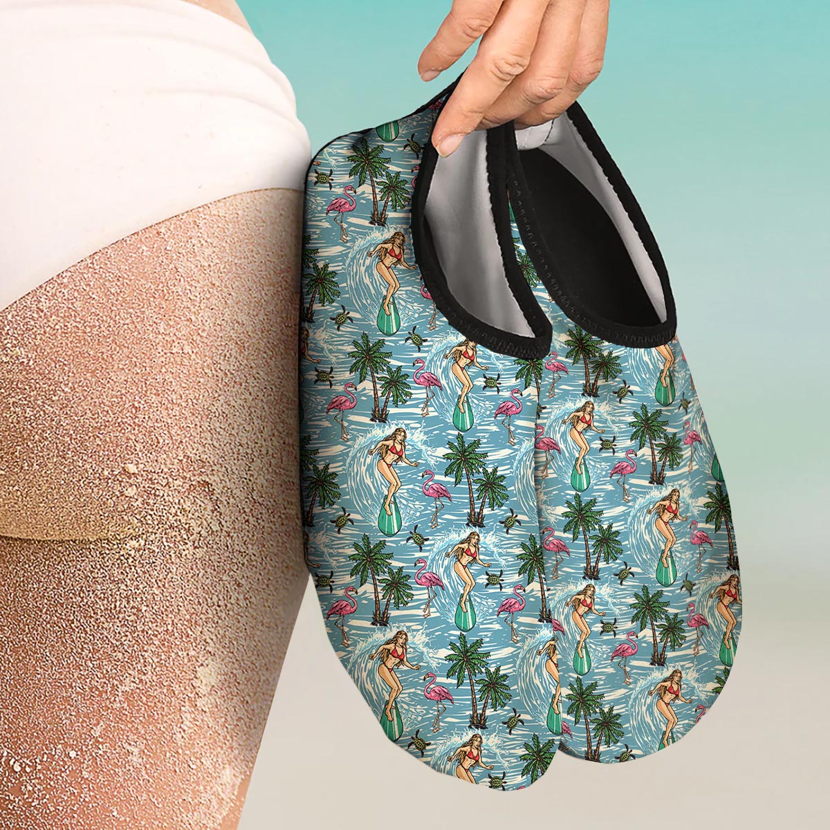 Wave Surfing Print Pattern Water Shoes-grizzshop