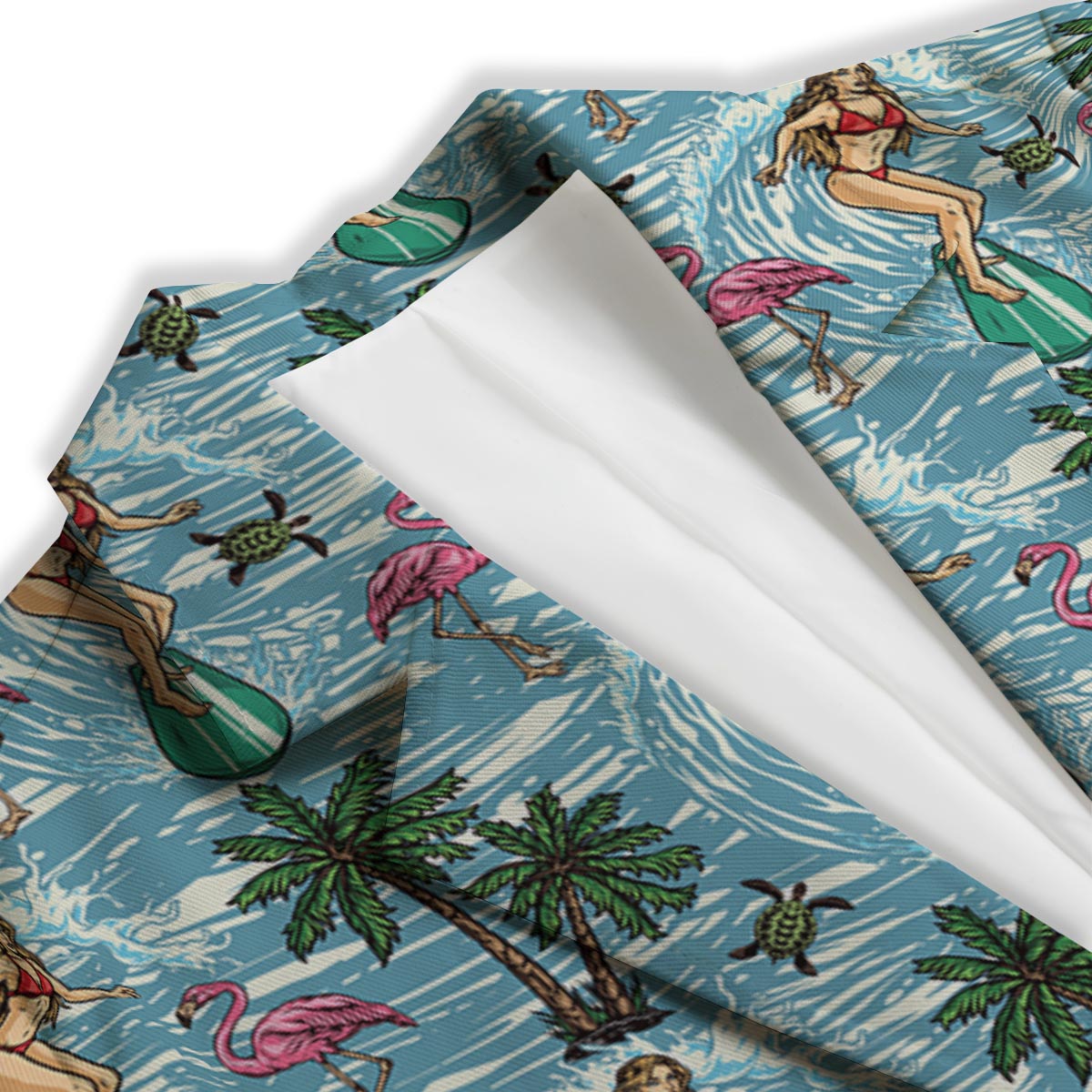 Wave Surfing Print Pattern Women's Blazer-grizzshop