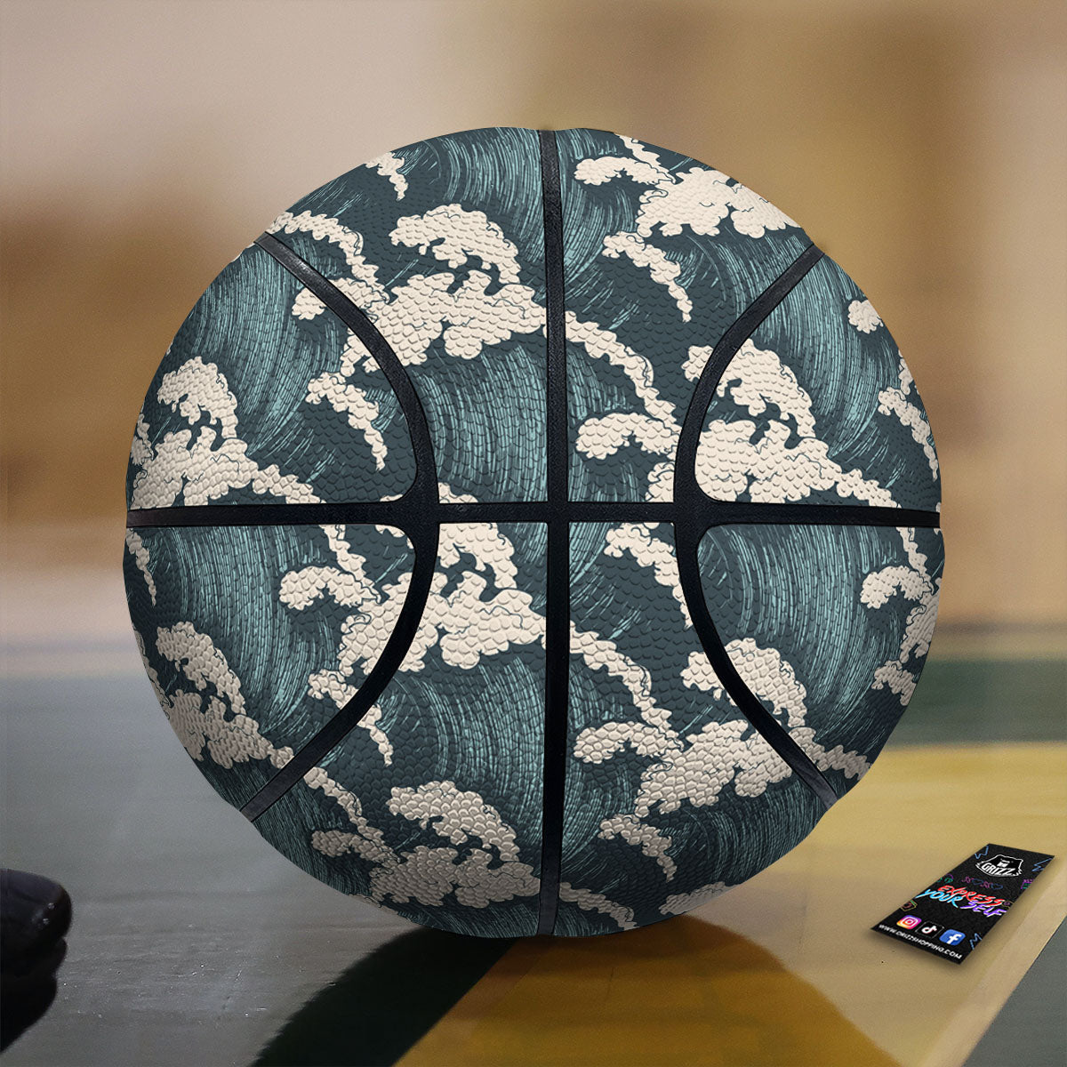Wave Water Print Pattern Basketball-grizzshop