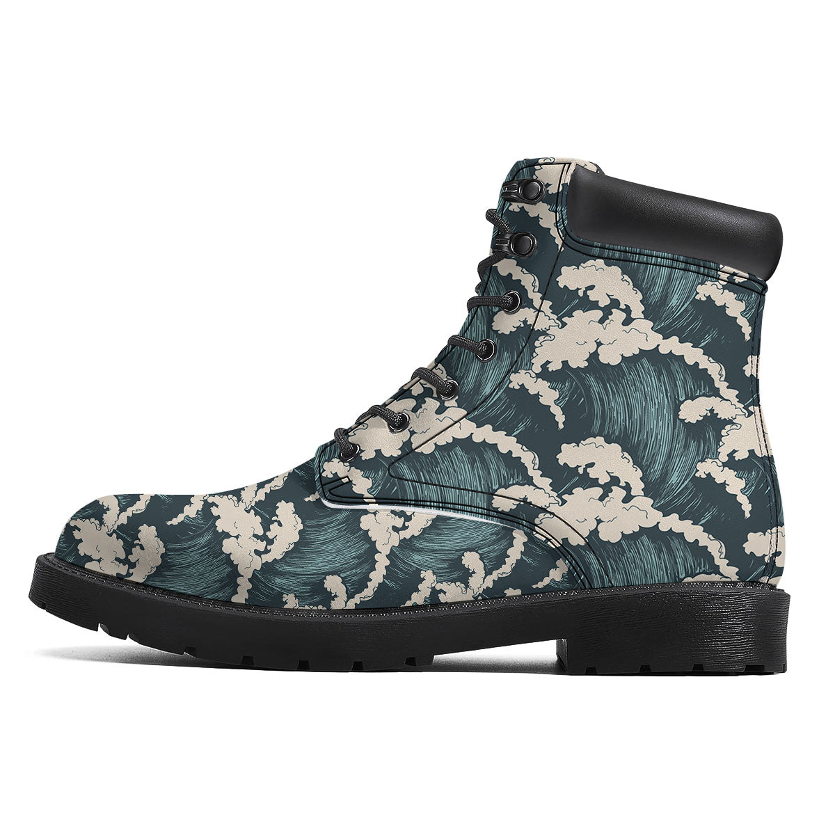 Wave Water Print Pattern Boots-grizzshop