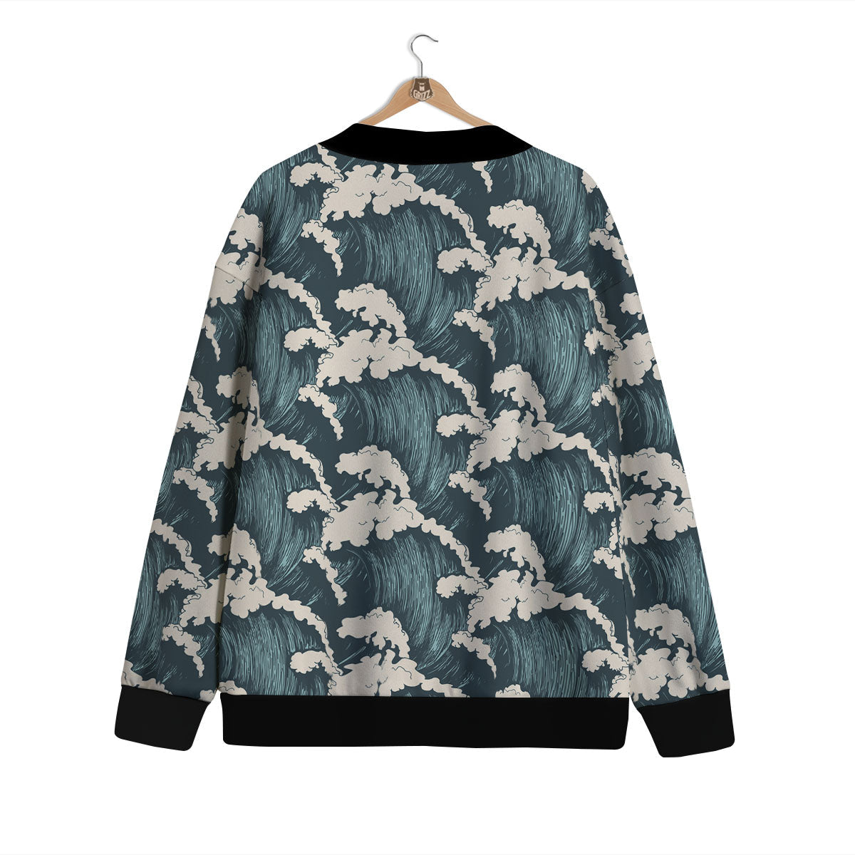 Wave Water Print Pattern Cardigan-grizzshop
