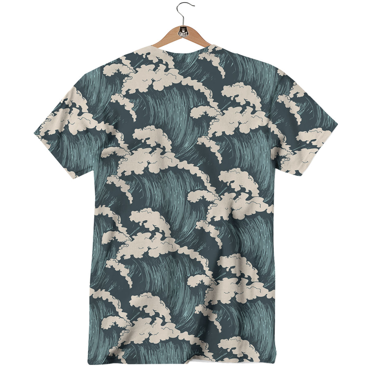 Wave Water Print Pattern T-Shirt-grizzshop