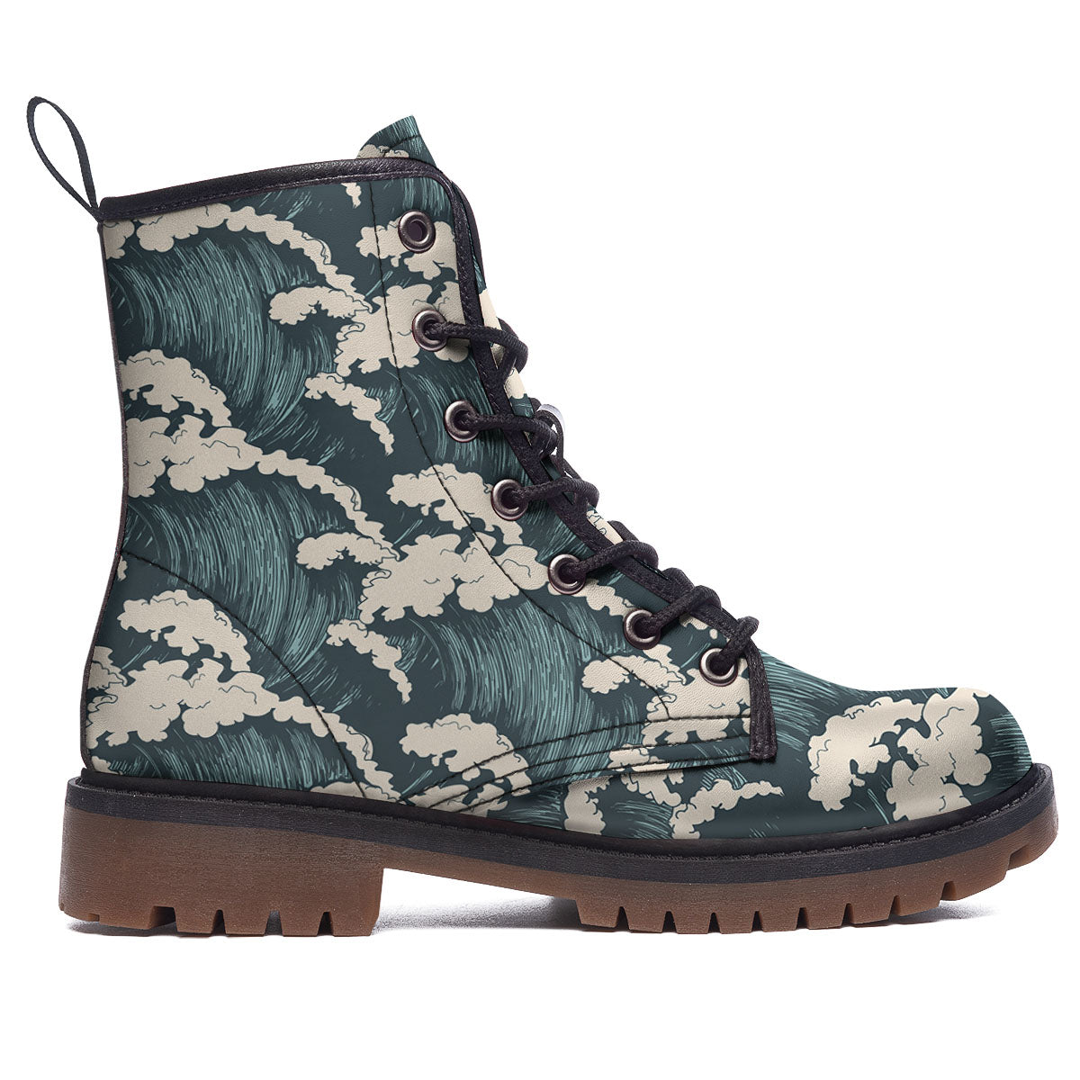 Wave Water Print Pattern Work Boots-grizzshop