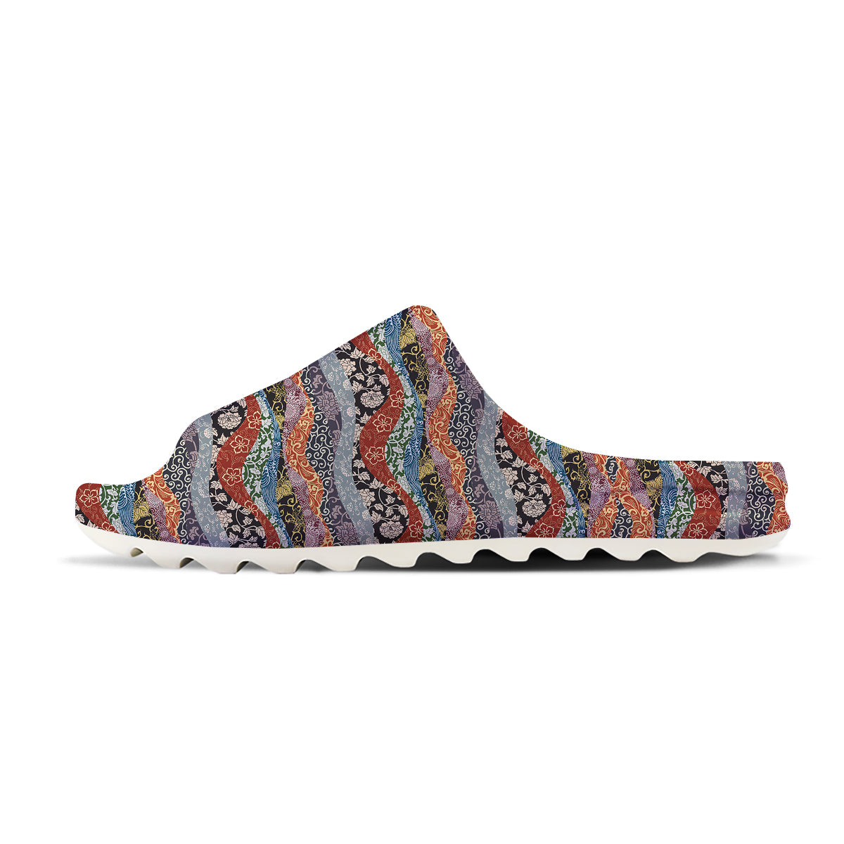 Wave Japanese Patchwork Print Pattern Sandals-grizzshop