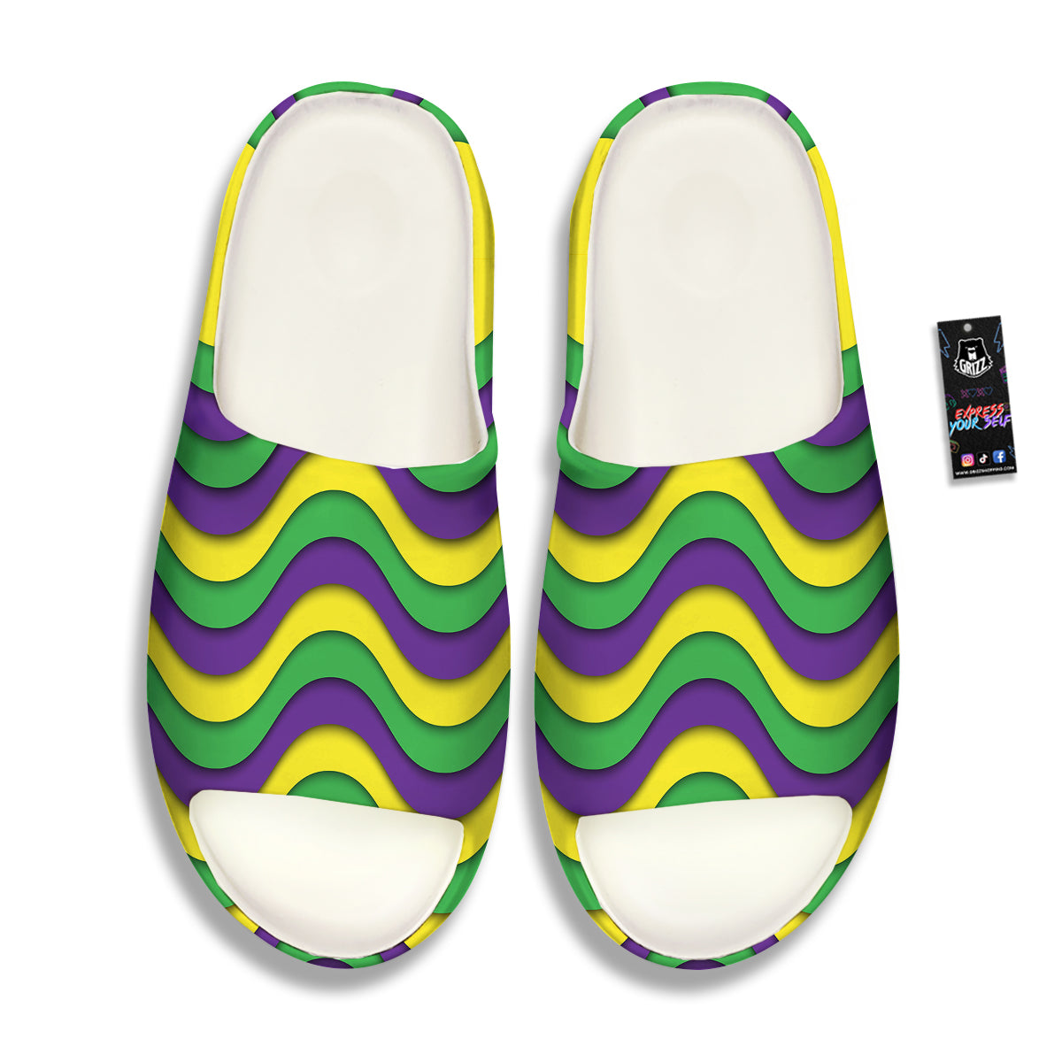 Wave Mardi Gras Print Pattern Sandals-grizzshop