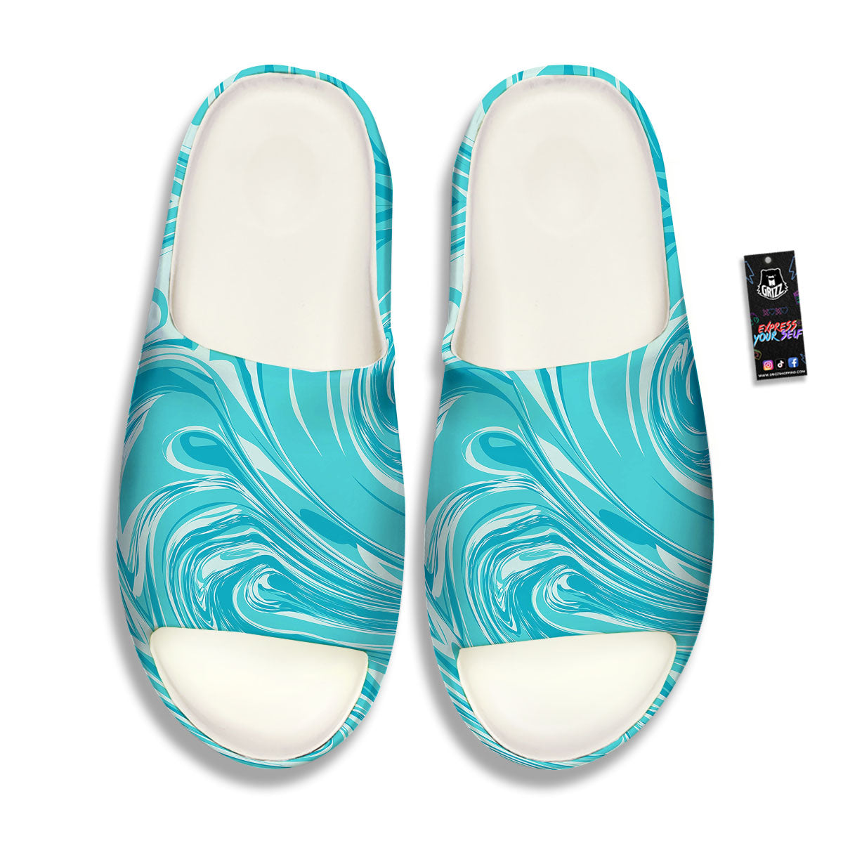 Wave Psychedelic Print Pattern Sandals-grizzshop