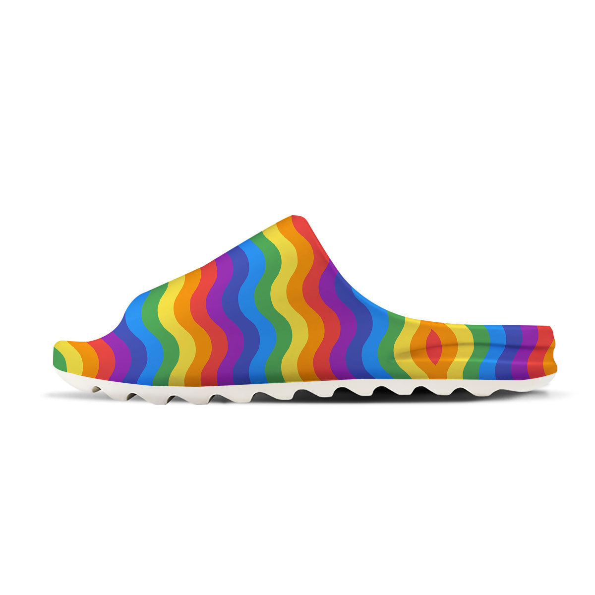 Wave Rainbow Print Pattern Sandals-grizzshop