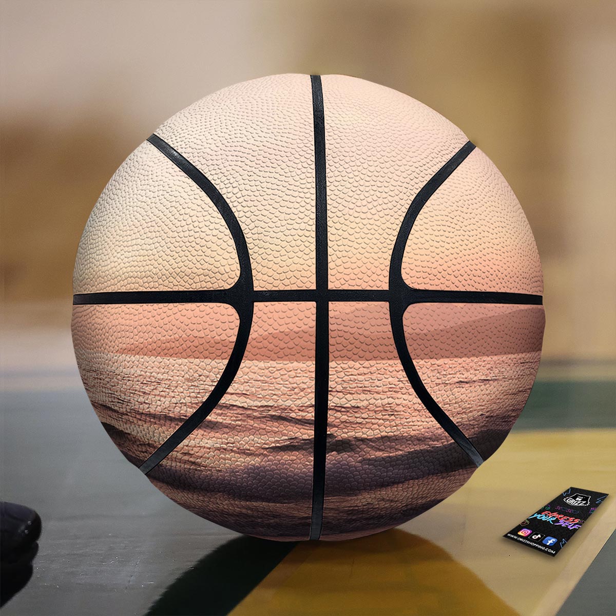 Wave Sunrise Print Basketball