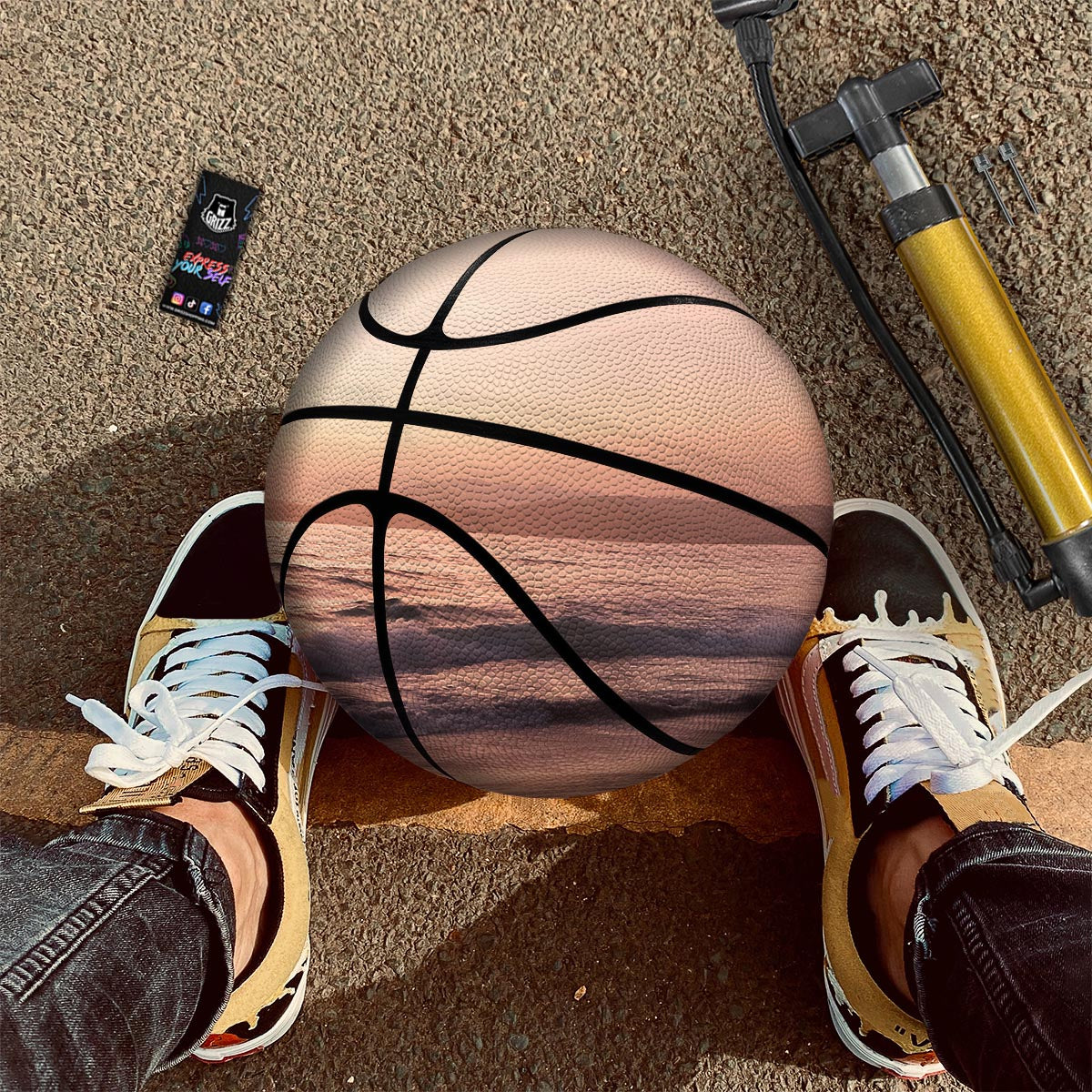 Wave Sunrise Print Basketball