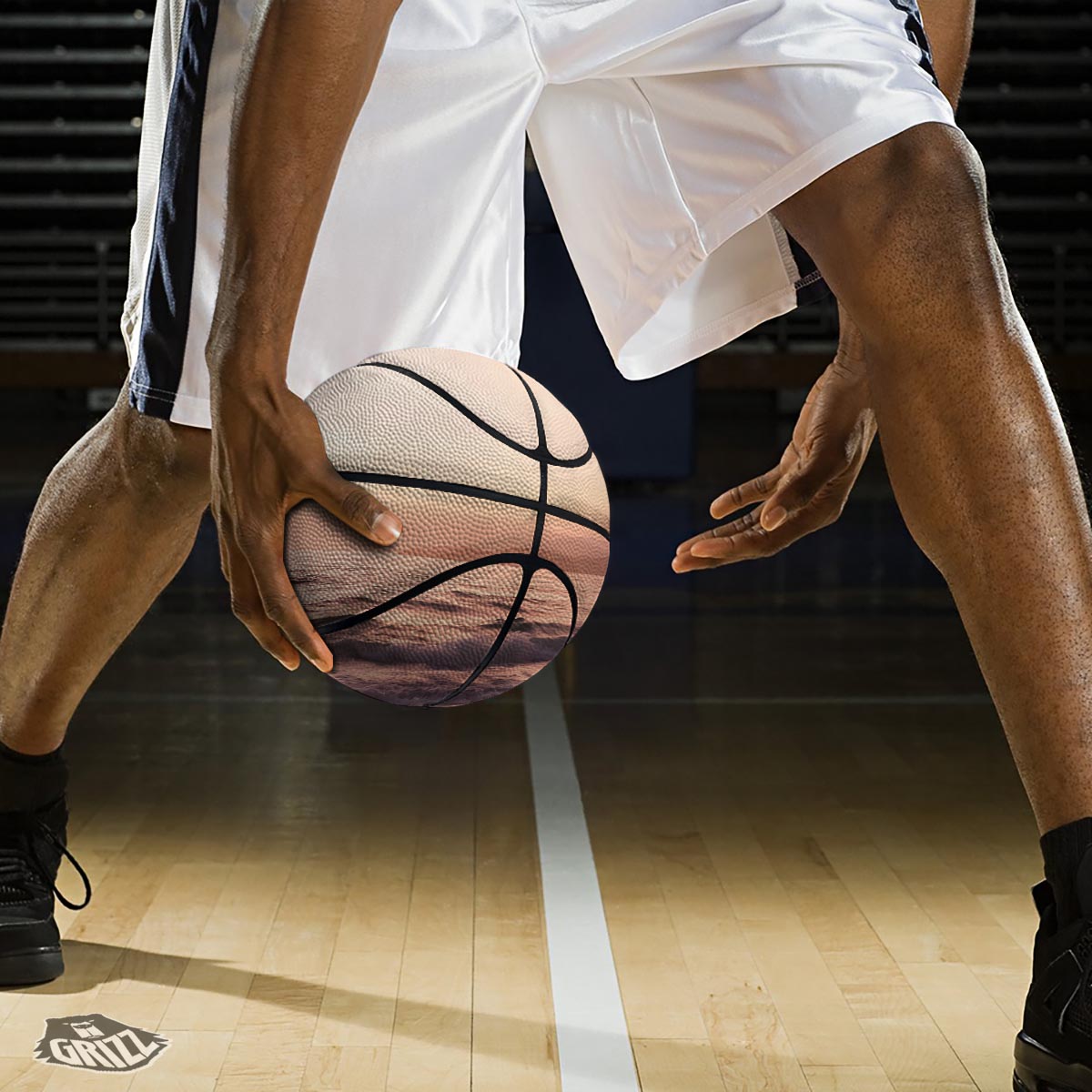 Wave Sunrise Print Basketball