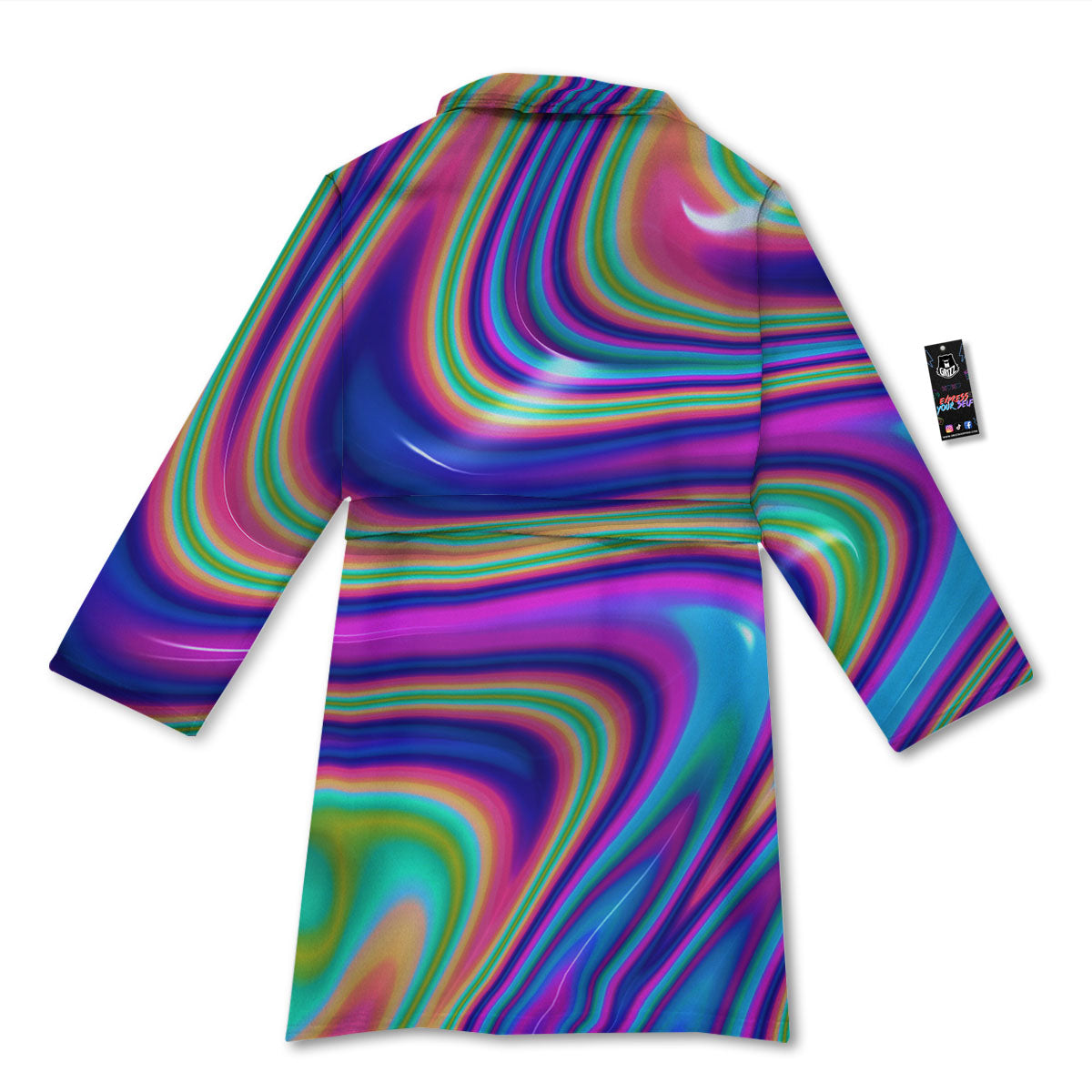 Waves Holographic Print Bathrobe-grizzshop