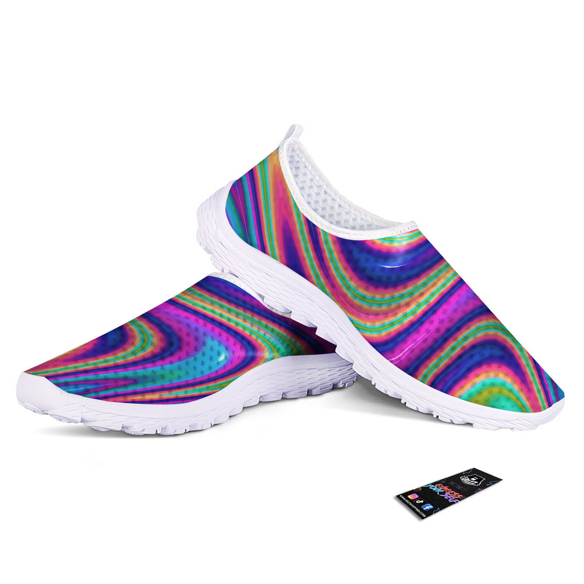 Waves Holographic Print Nurse Shoes-grizzshop