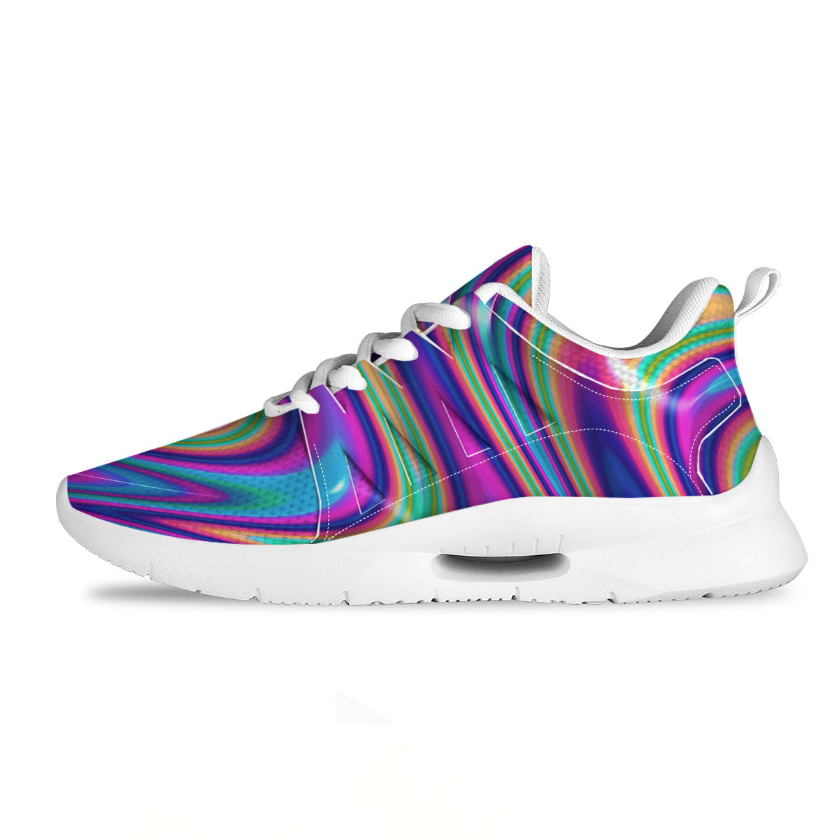 Waves Holographic Print Tennis Shoes-grizzshop
