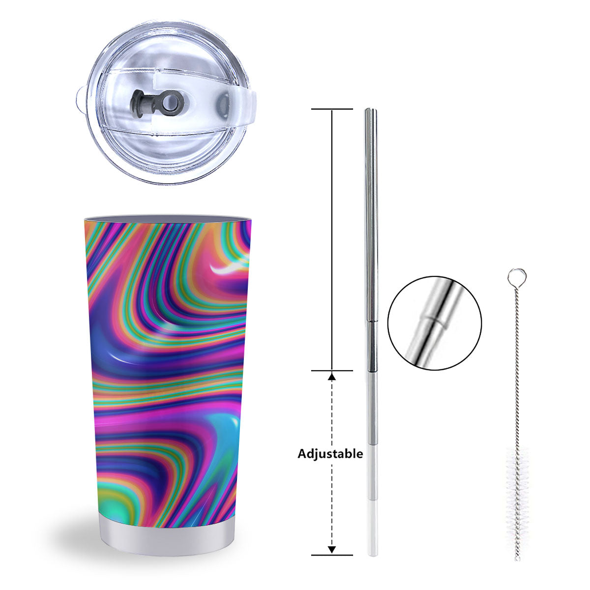 Waves Holographic Print Tumbler-grizzshop