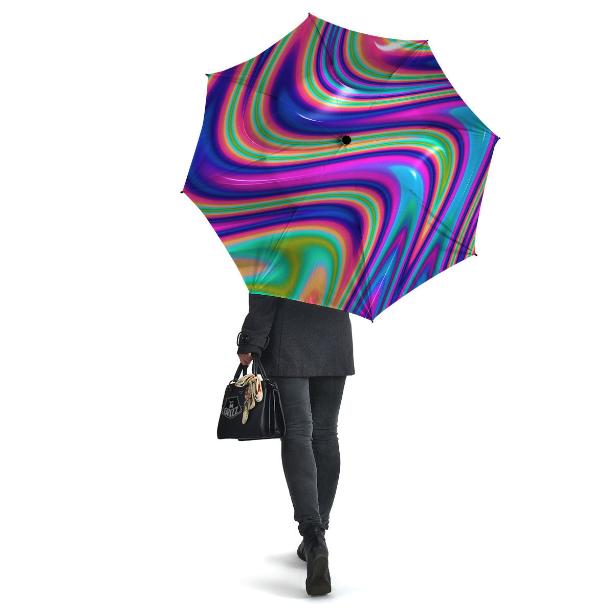 Waves Holographic Print Umbrella-grizzshop
