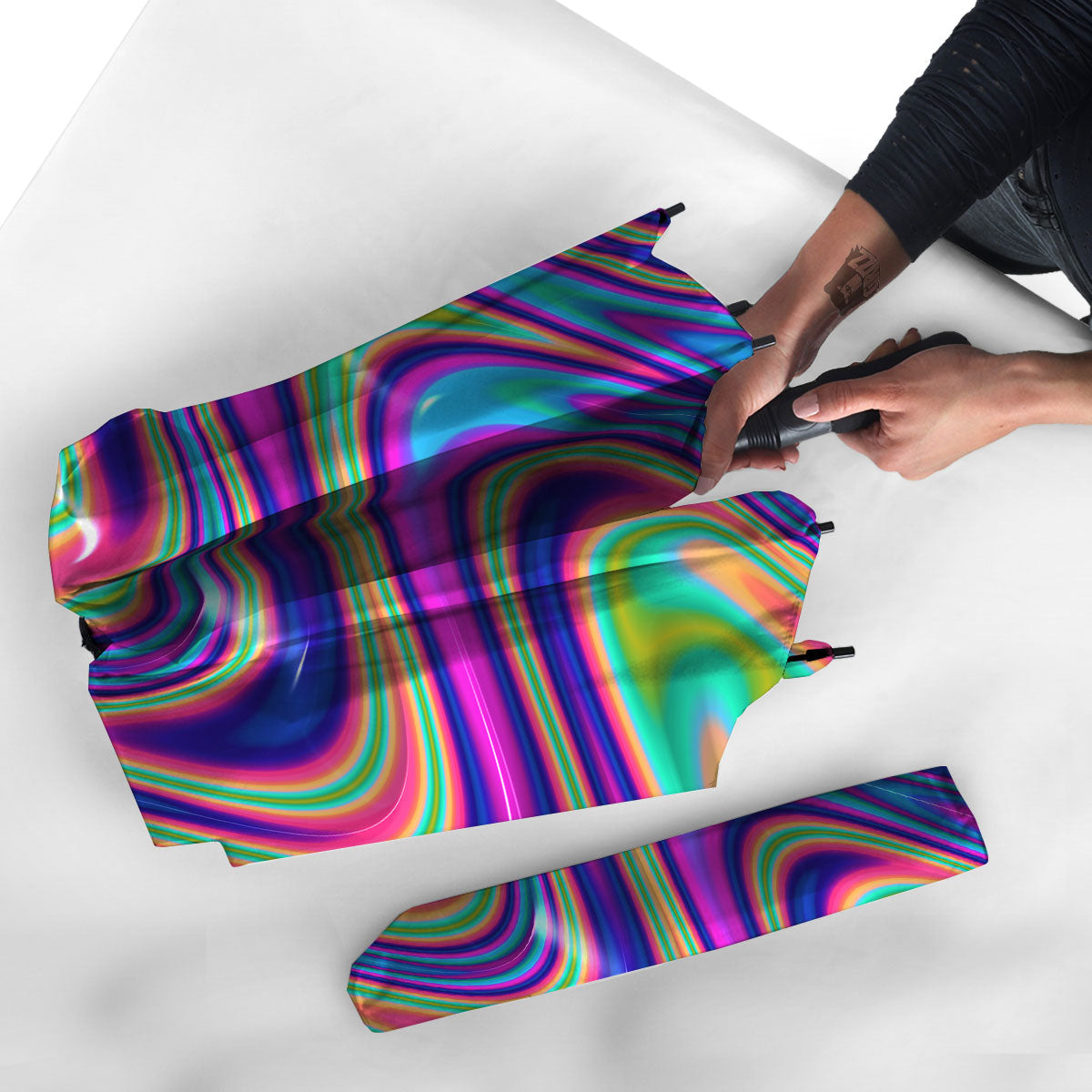 Waves Holographic Print Umbrella-grizzshop