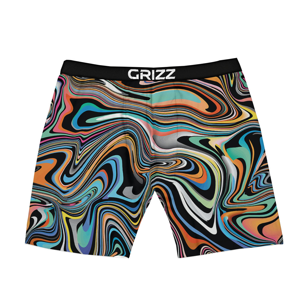 Wavy Psychedelic Print Pattern Boxer Briefs-grizzshop