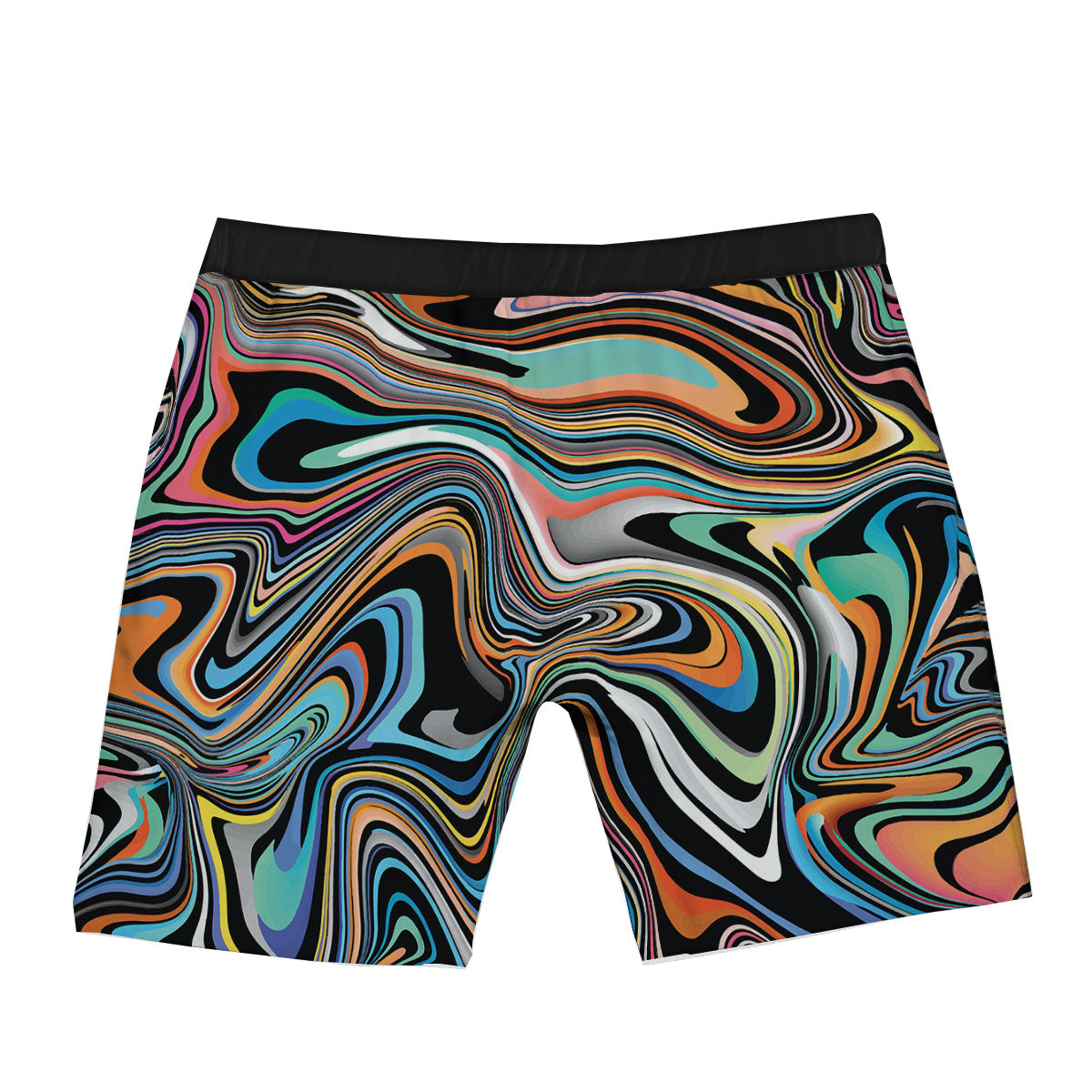 Wavy Psychedelic Print Pattern Boxer Briefs-grizzshop