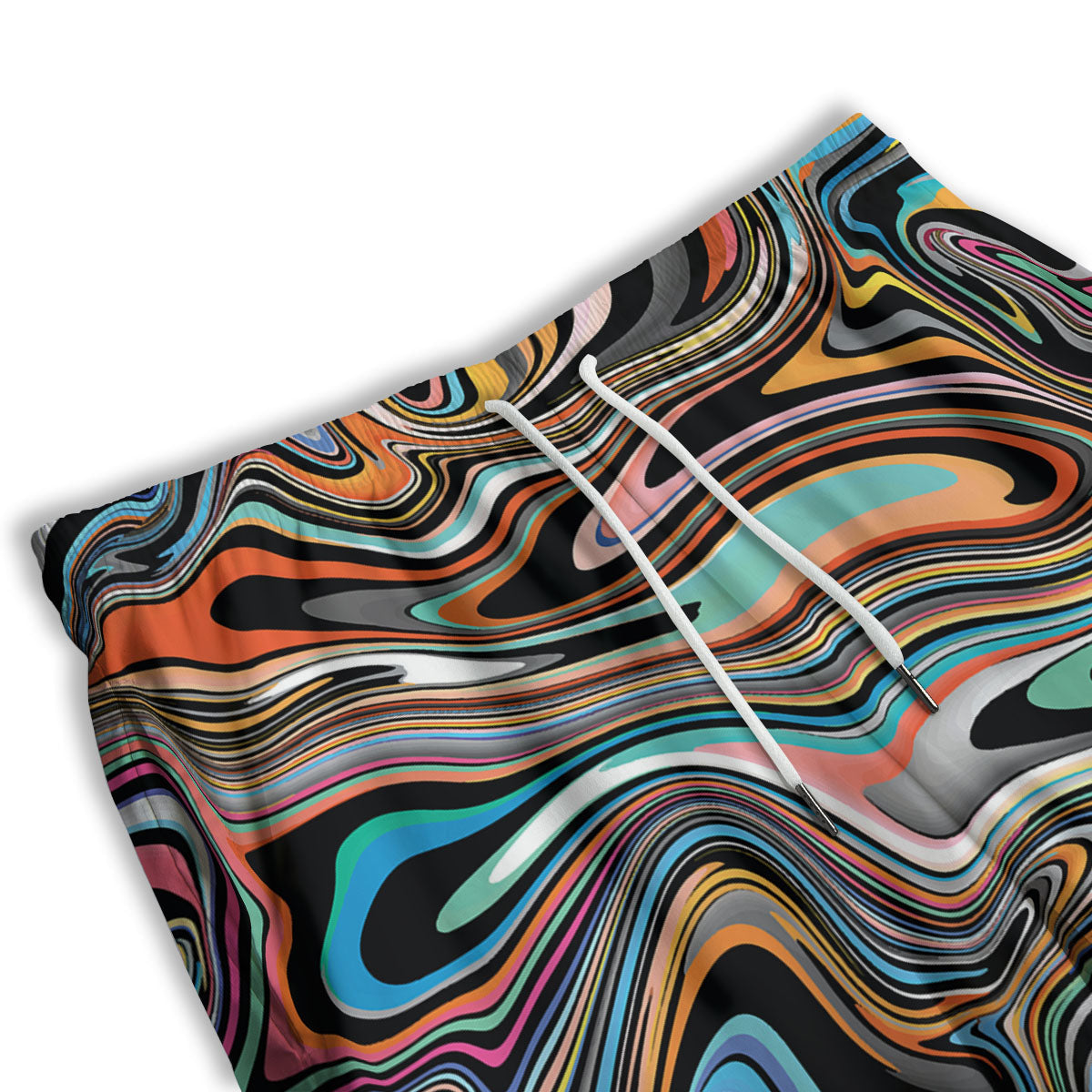 Wavy Psychedelic Print Pattern Men's Athletic Shorts