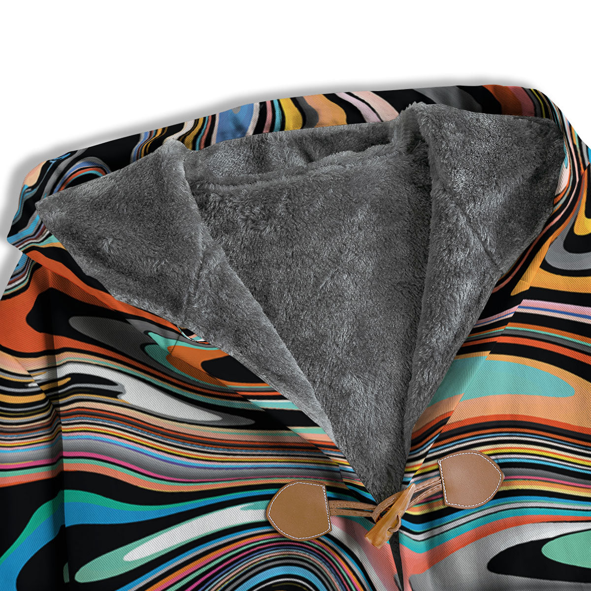 Wavy Psychedelic Print Pattern Men's Windbreaker Jacket-grizzshop