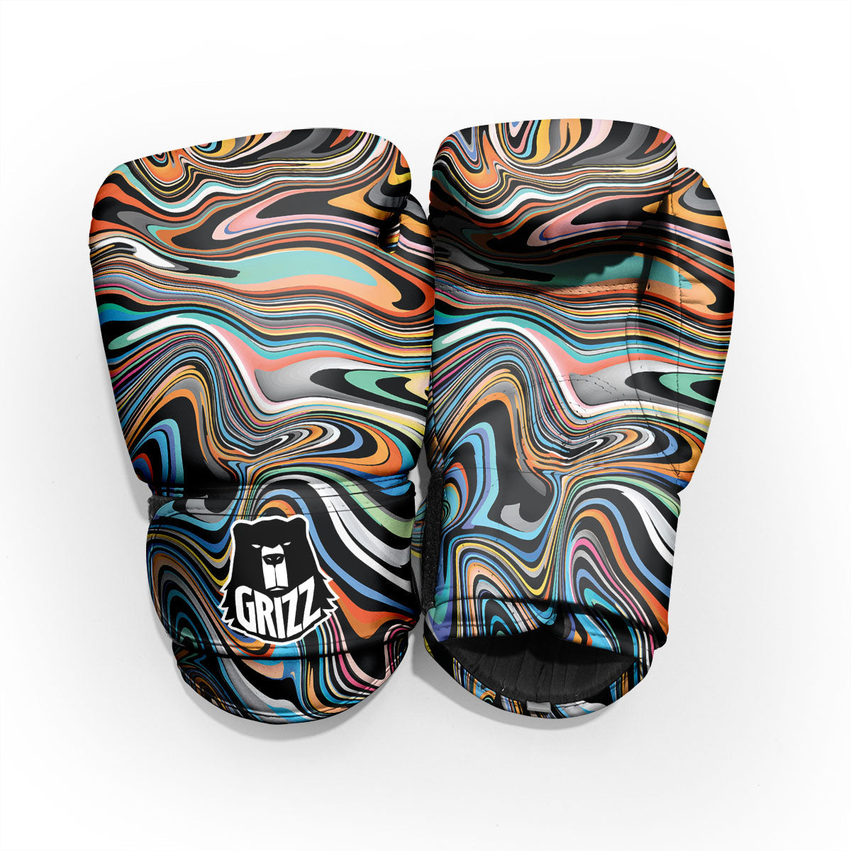 Wavy Psychedelic Print Pattern Pro Boxing Glove