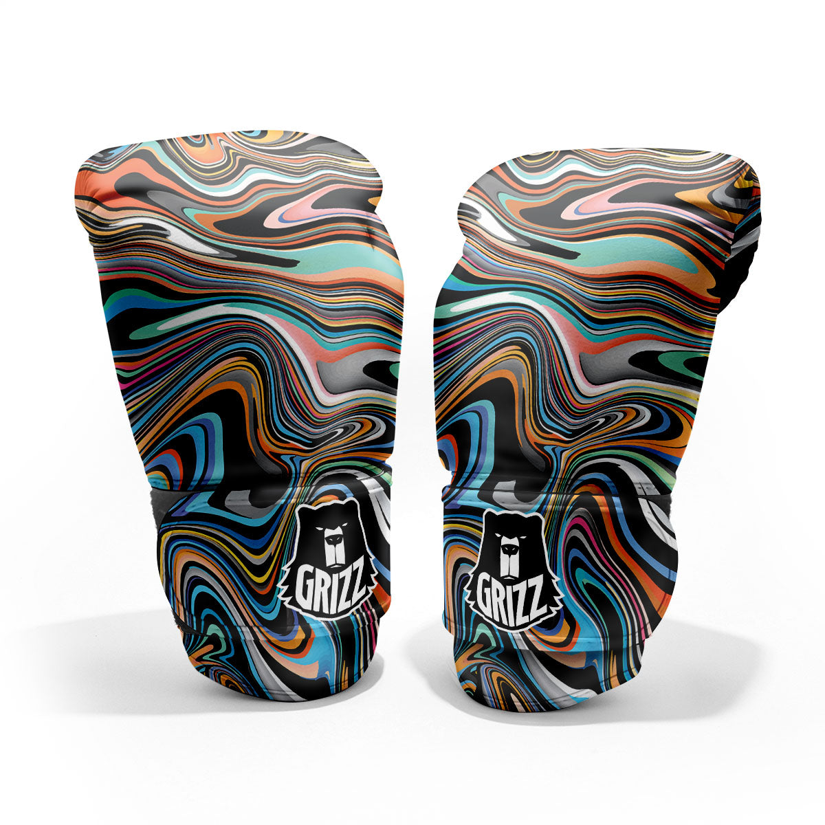 Wavy Psychedelic Print Pattern Pro Boxing Glove