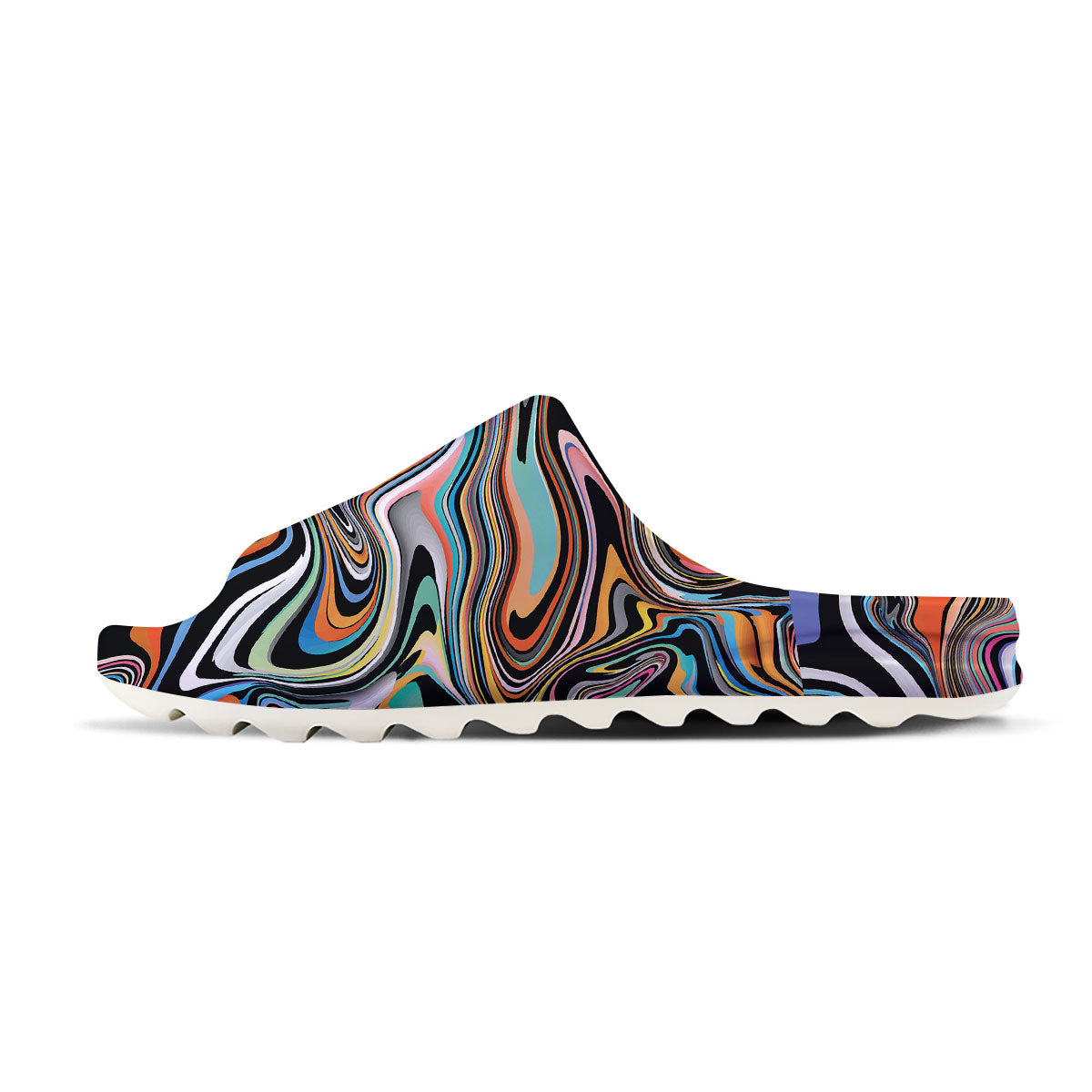 Wavy Psychedelic Print Pattern Sandals-grizzshop