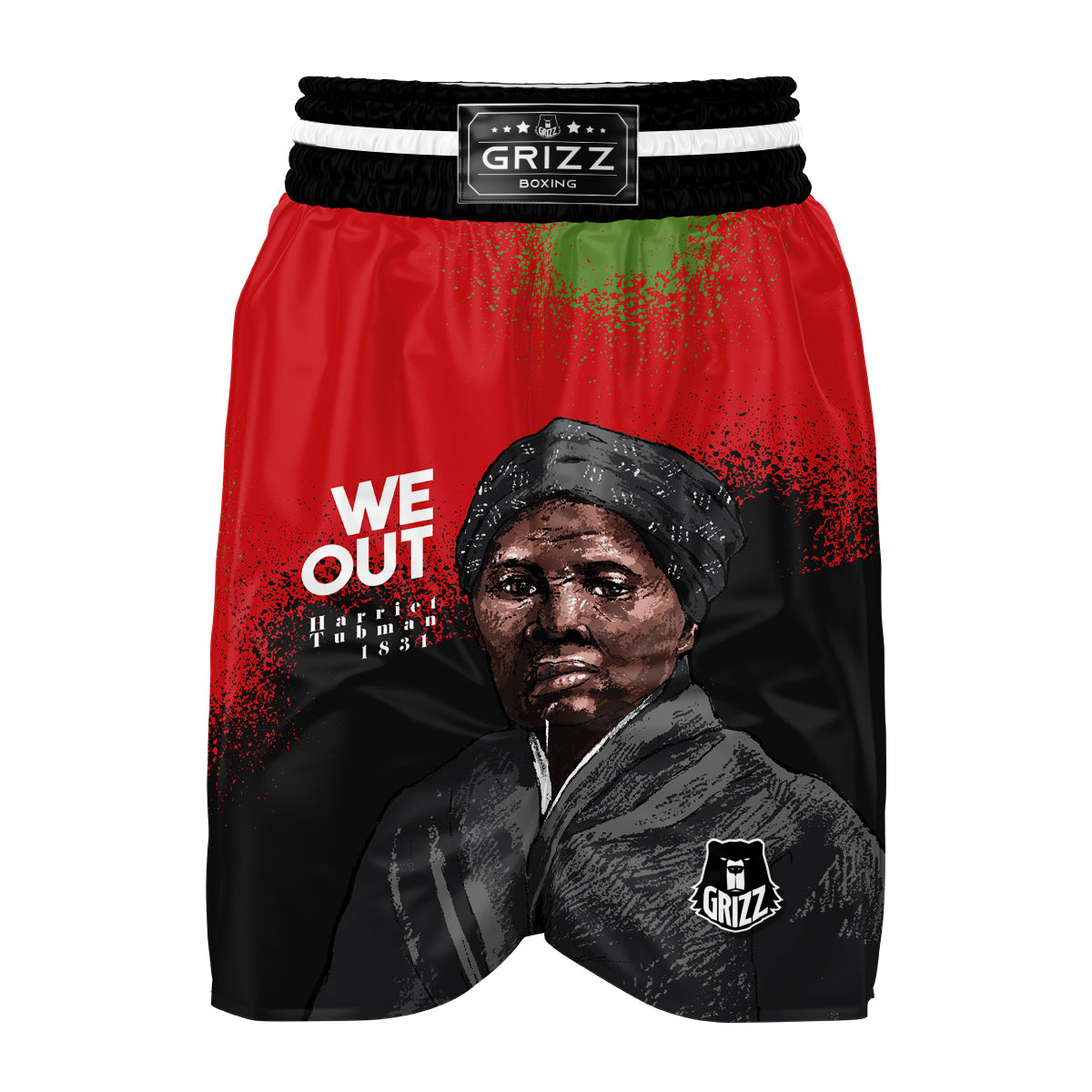 We Out Harriet Tubman Boxing Shorts-grizzshop