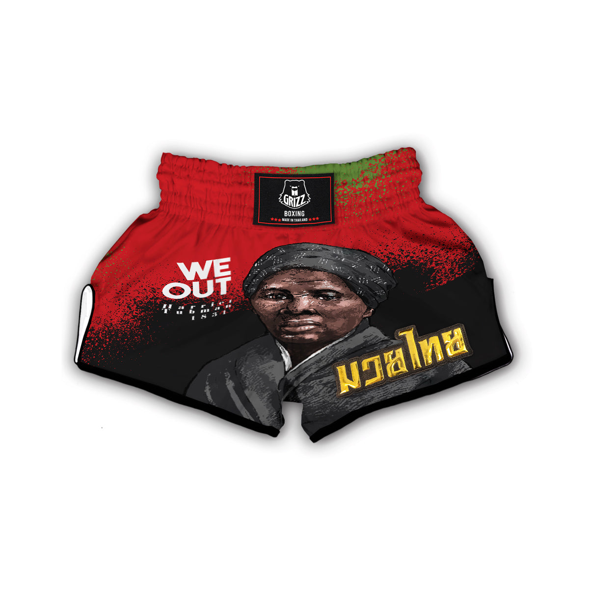 We Out Harriet Tubman Muay Thai Boxing Shorts-grizzshop